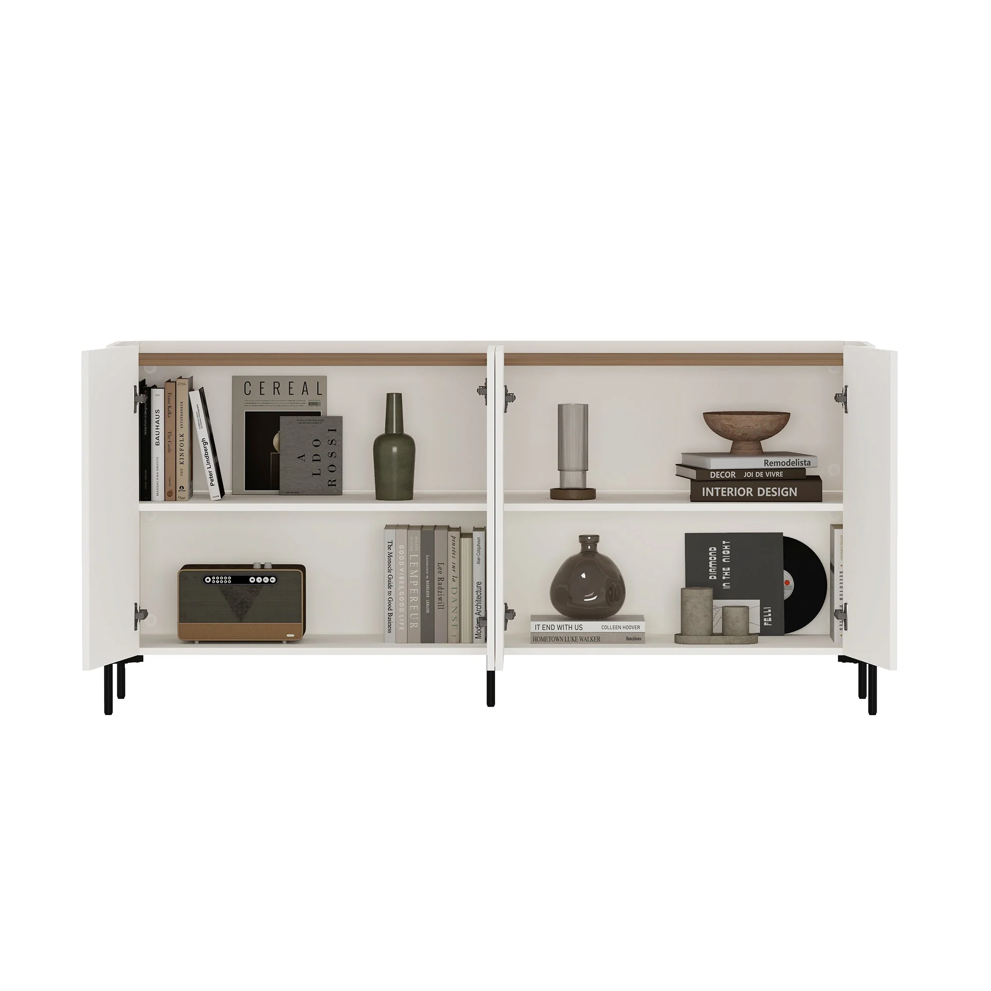 2-Piece Abbey Bookcase and Sideboard in Maple and Off White - Image 22