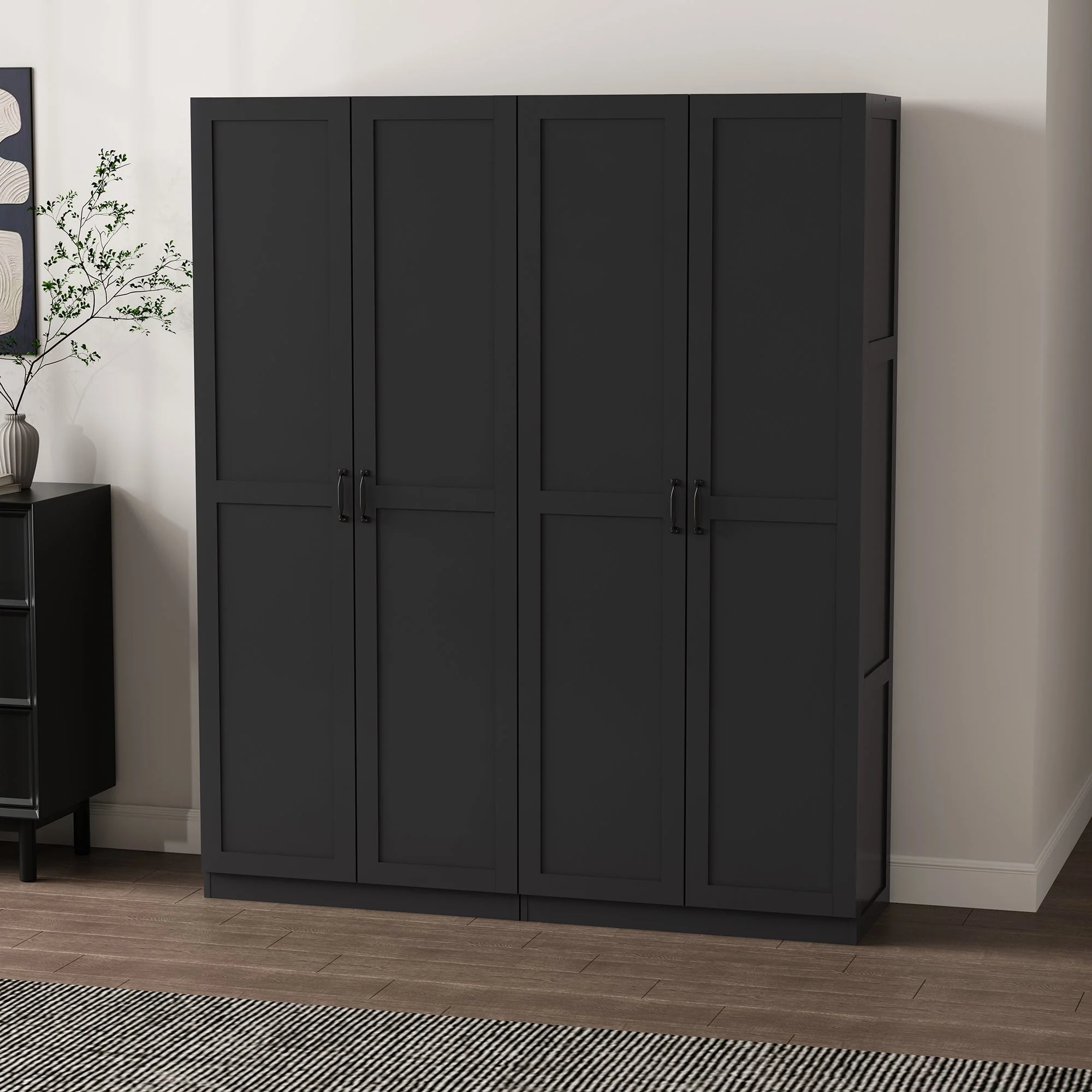 2-Piece Cornelia Storage Closet 1.0 and 2.0 in Black - Image 2