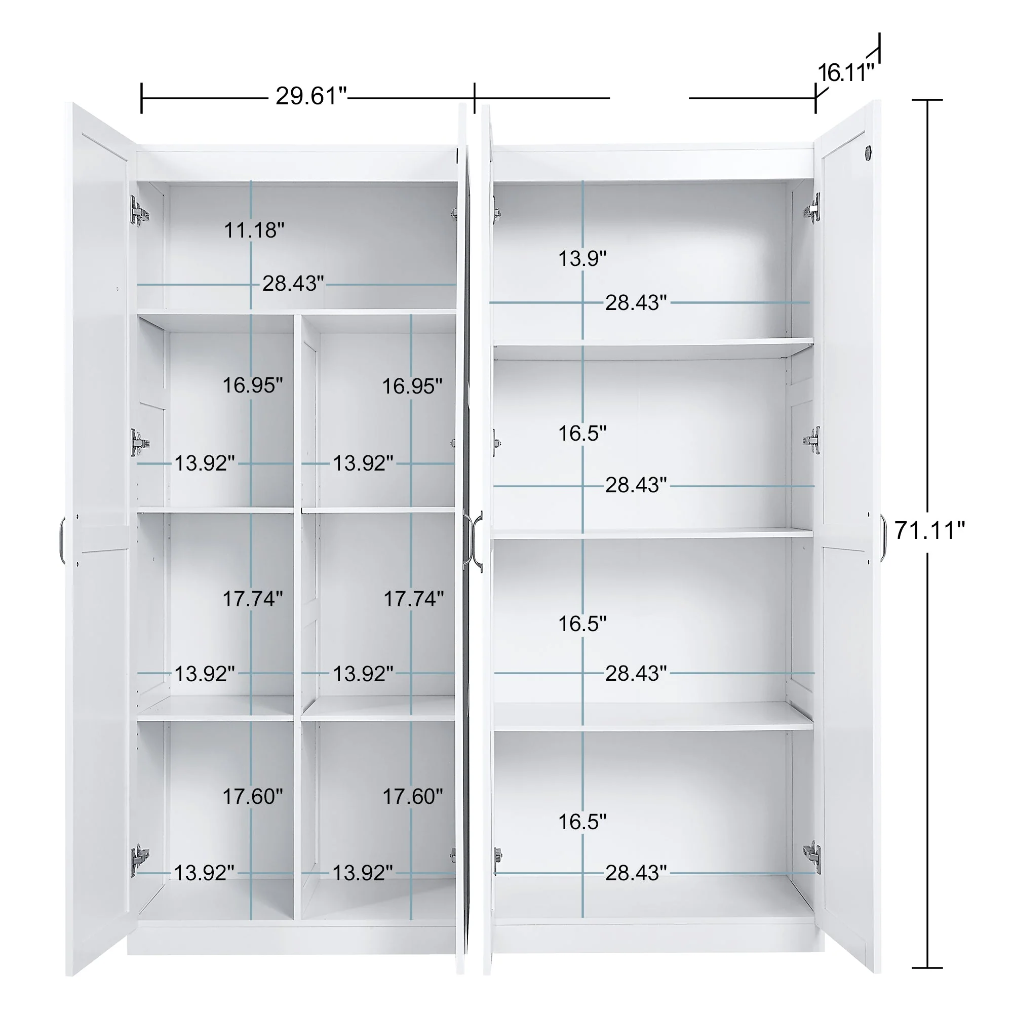 2-Piece Cornelia Storage Closet 1.0 and 2.0 in White - Image 3