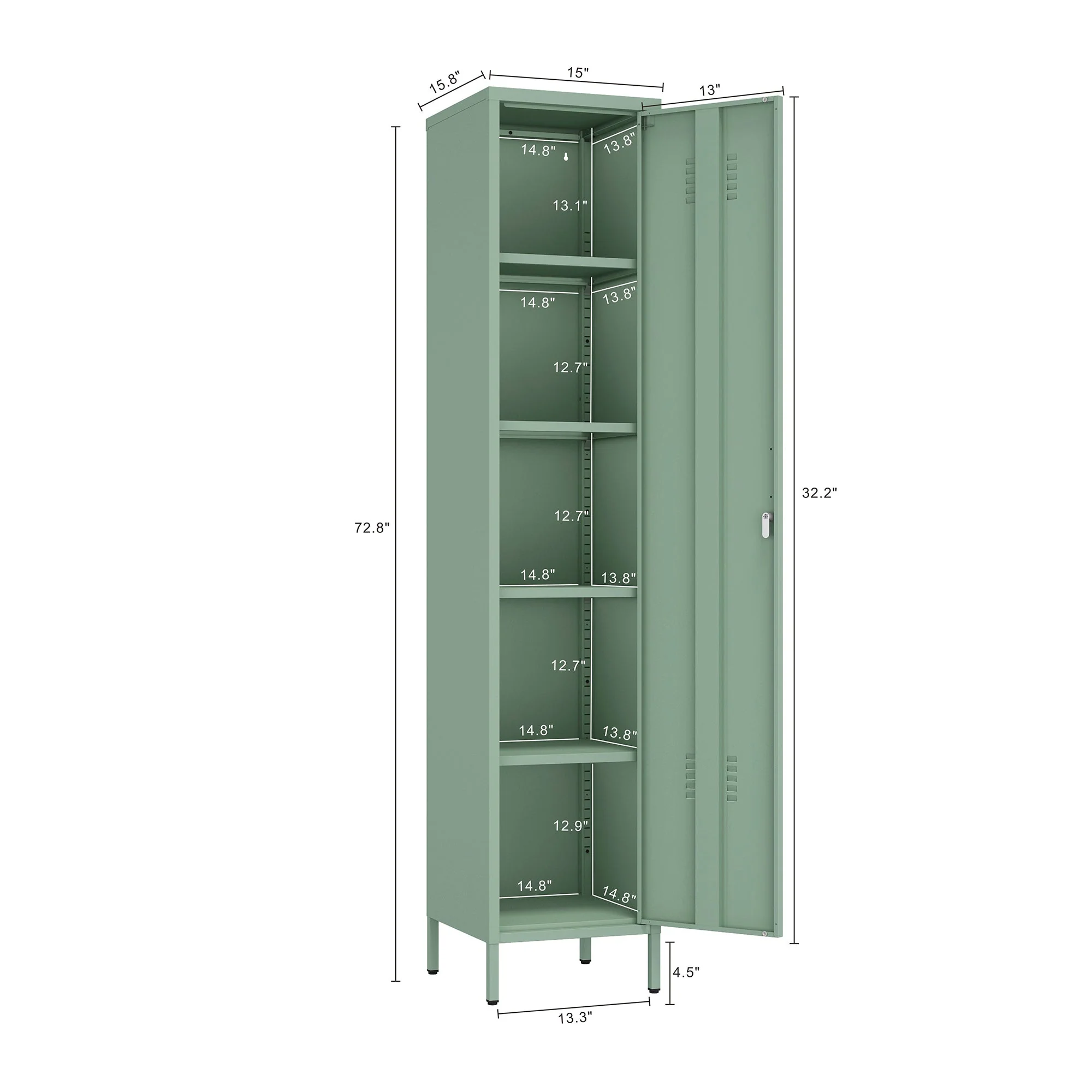 2-Piece Naomi Accent Cabinet and Storage Cabinet in Green - Image 4