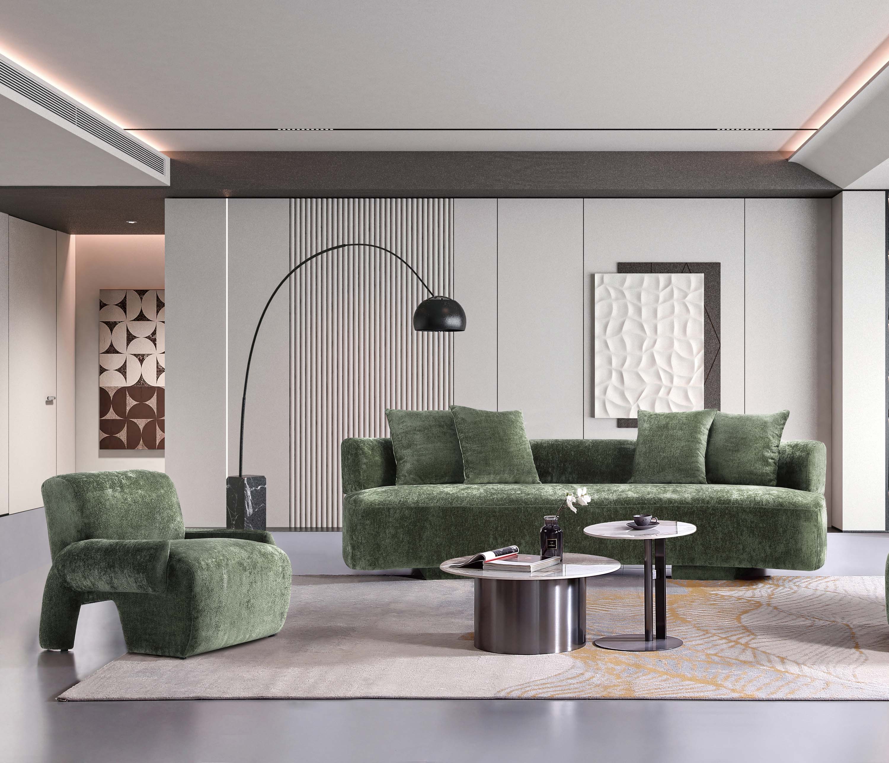2-Piece Verandah 112" XL Sofa and Accent Chair in Olive Green - Image 2