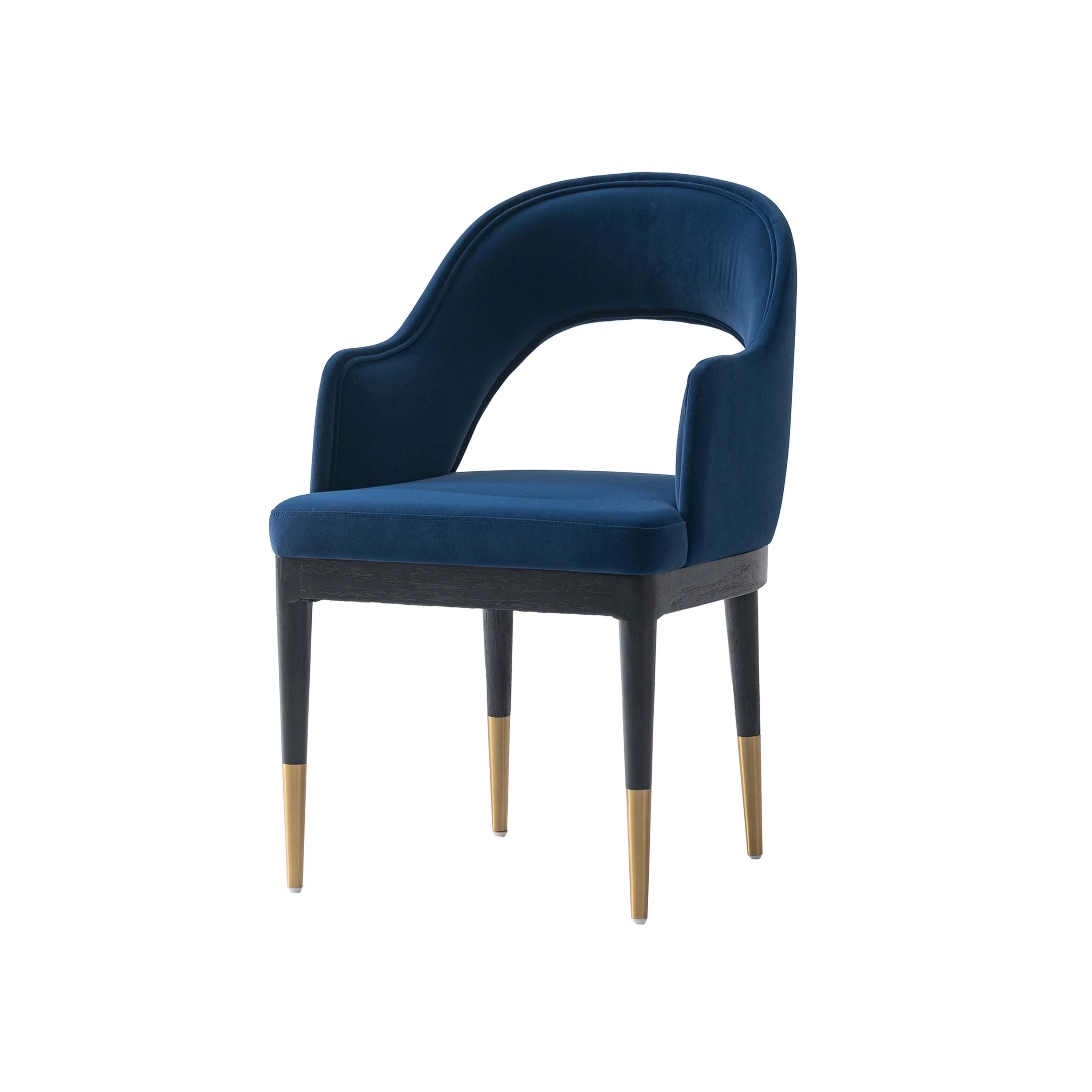 5-Piece Rockaway 70.86 Dining Set with 4 Carrington Chairs in Natural and Midnight Blue - Image 8