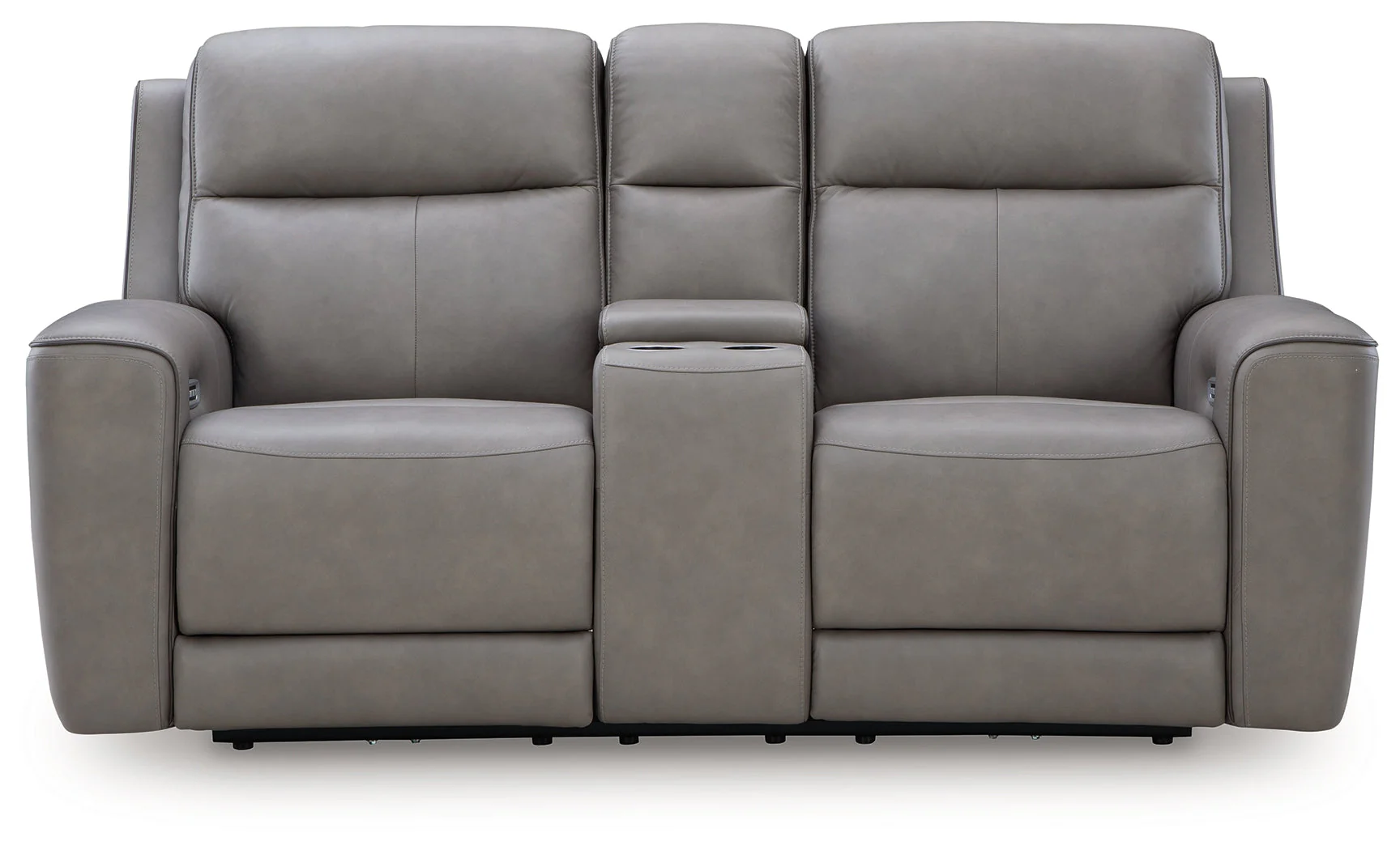5Z-Comfort Coin Dual Power Leather Reclining Loveseat with Console - Image 4