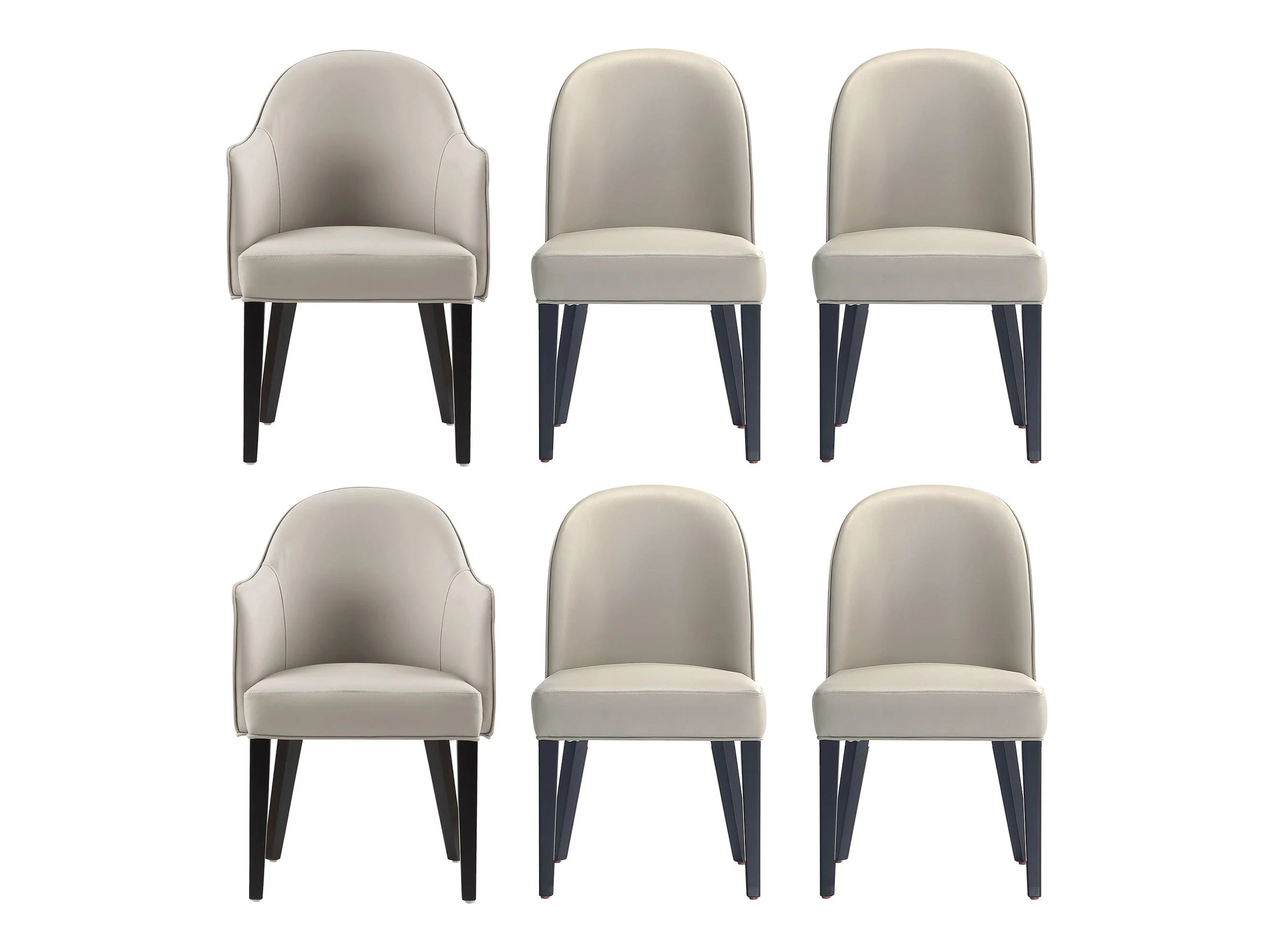 6-Piece Hillman Dining Chair and Arm Chair in Light Grey