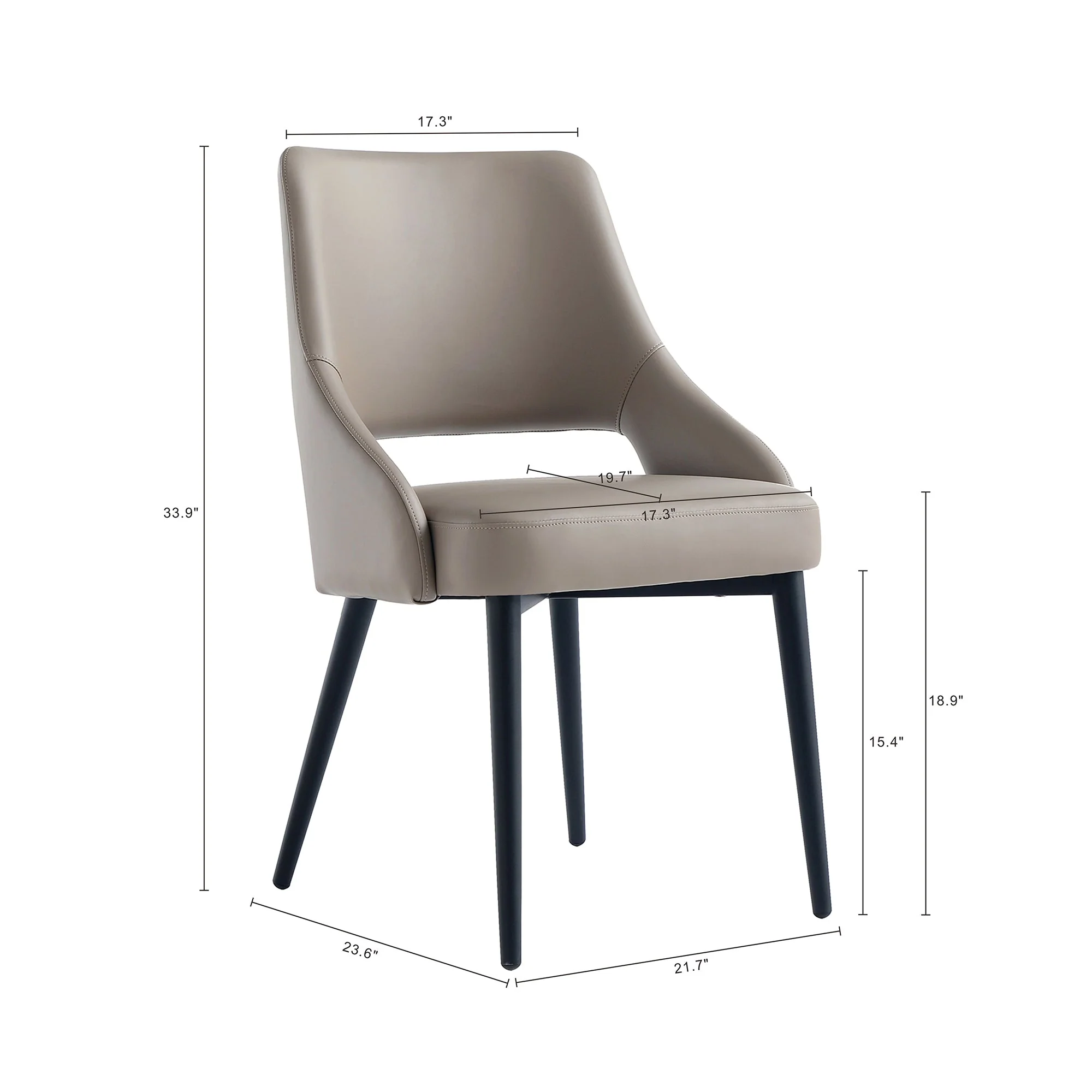 6-Piece Tremont Dining Chair in Taupe - Image 3