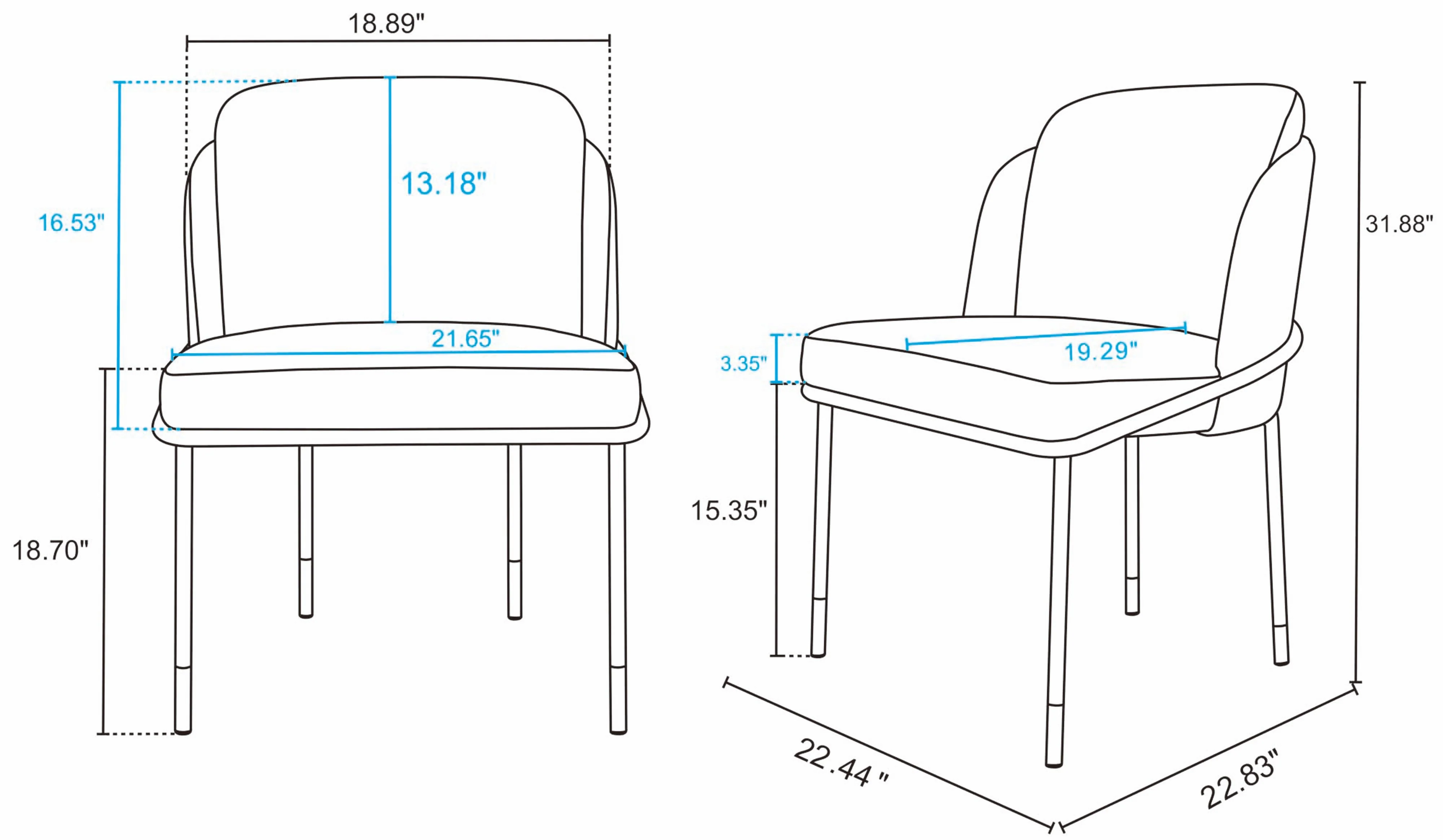 7-Piece Rockaway 70.86 Dining Set in Black with 6 Flor Dining Chairs in Black - Image 4