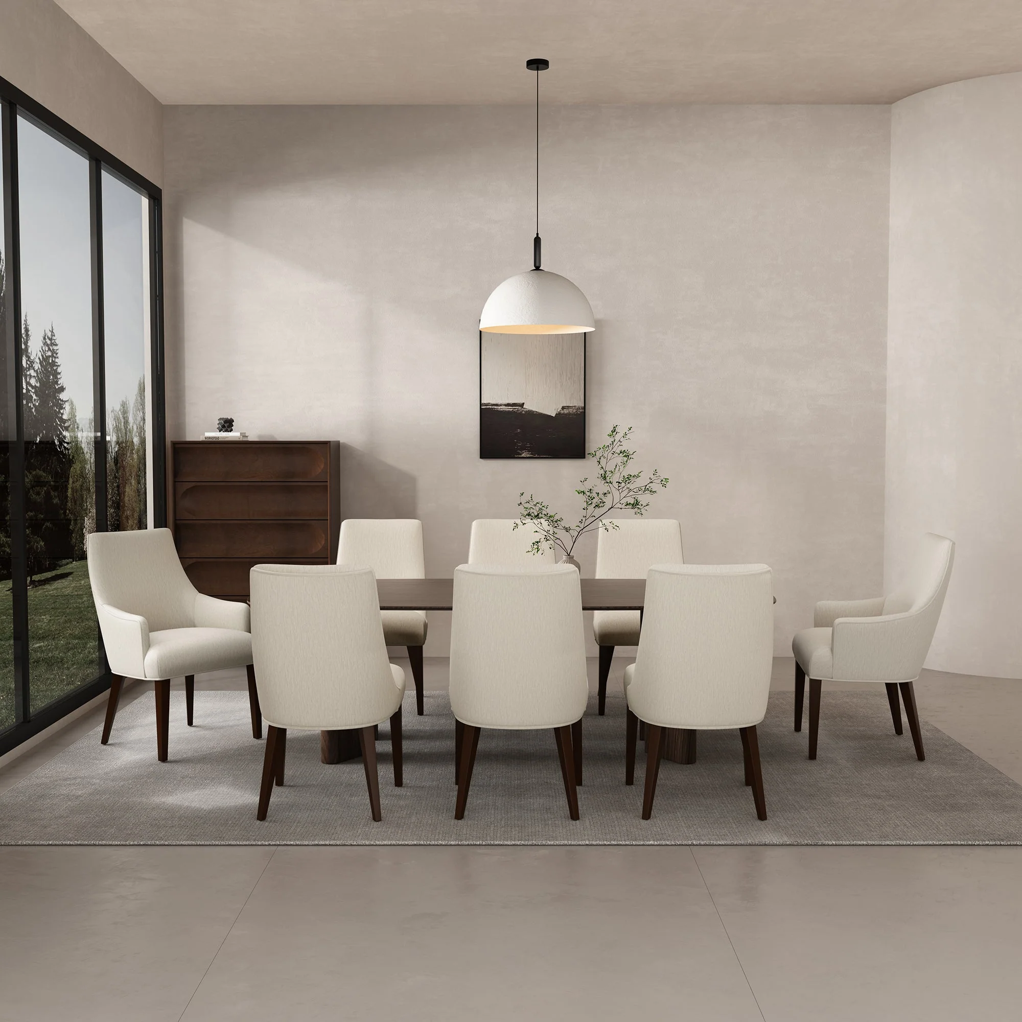 8-Piece Beever Dining Chair and Arm Chair in Cream - Image 2
