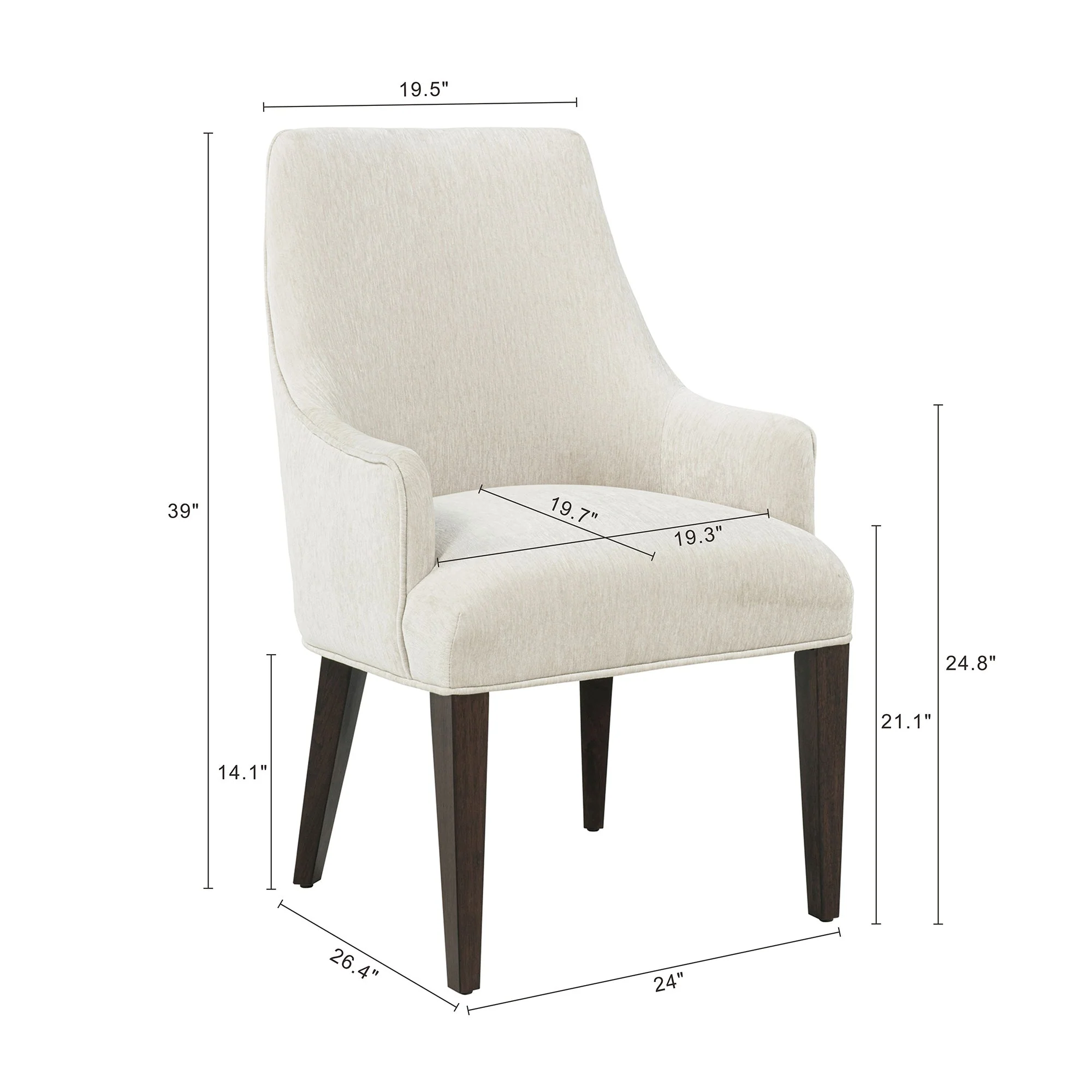 8-Piece Beever Dining Chair and Arm Chair in Cream - Image 5