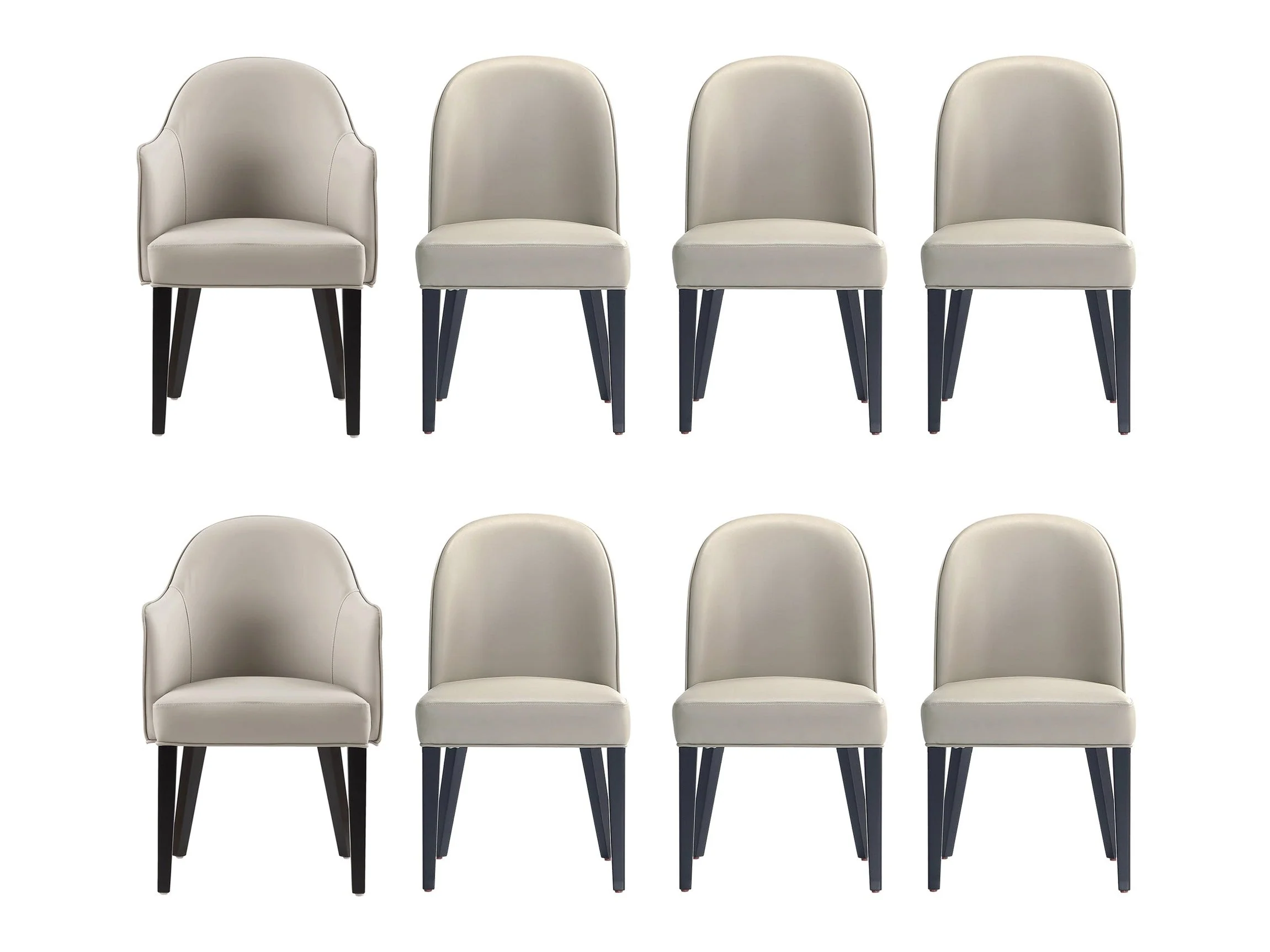 8-Piece Hillman Dining Chair and Arm Chair in Light Grey