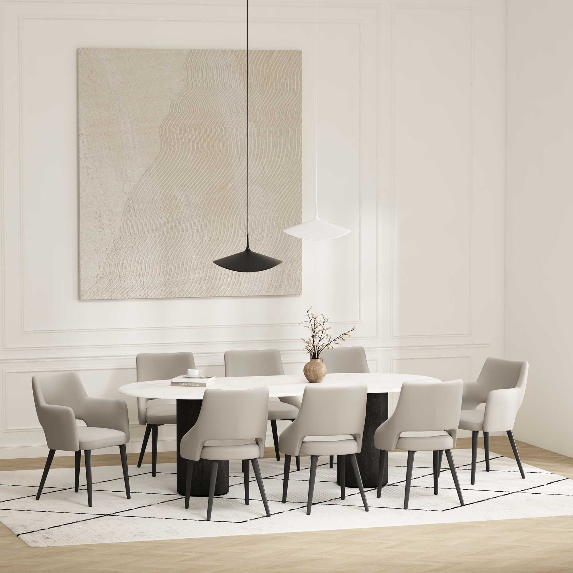 8-Piece Tremont Dining Chair in Stone - Image 2
