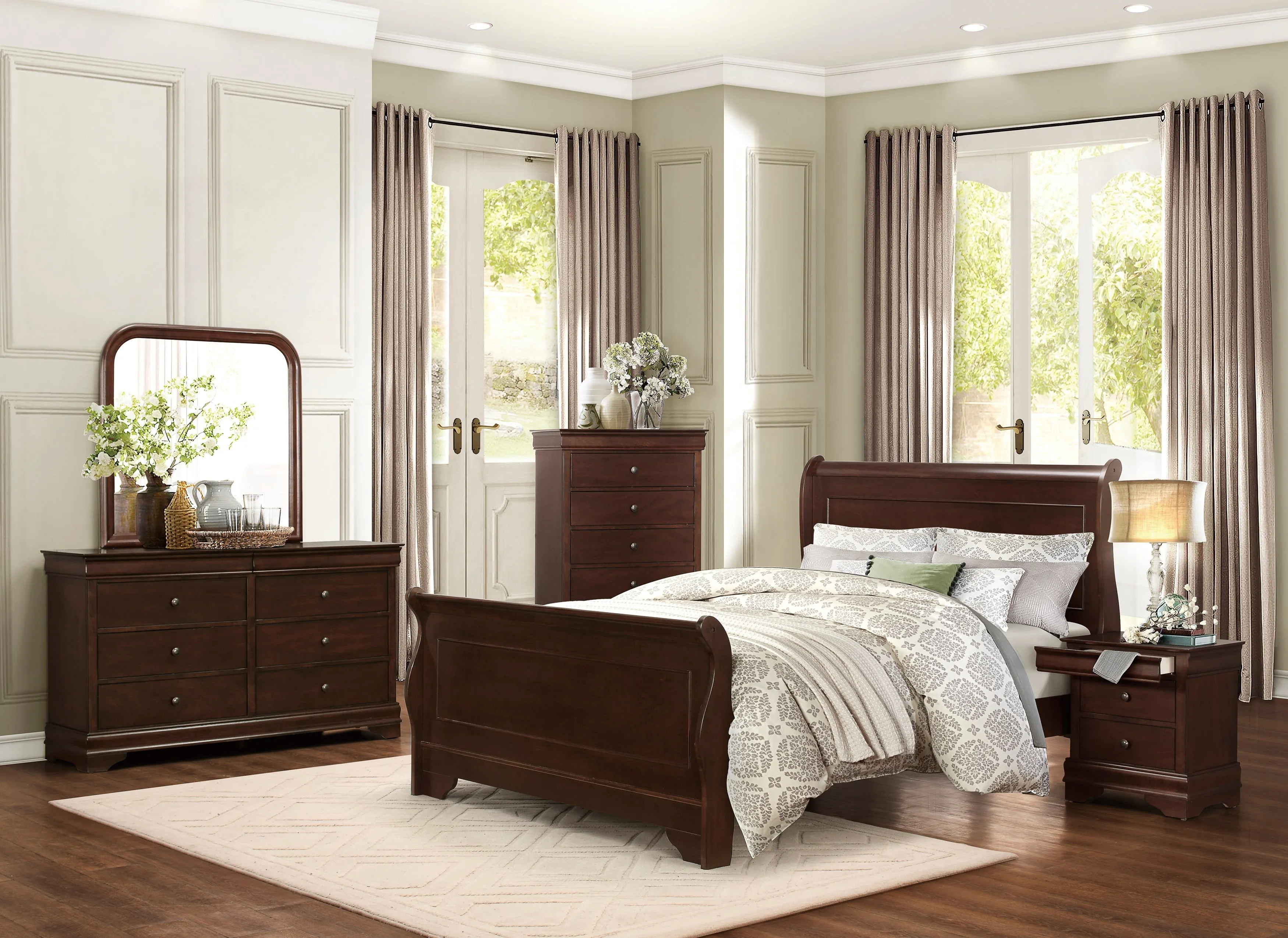 Abbeville Cherry Queen Sleigh Bed - Image 2