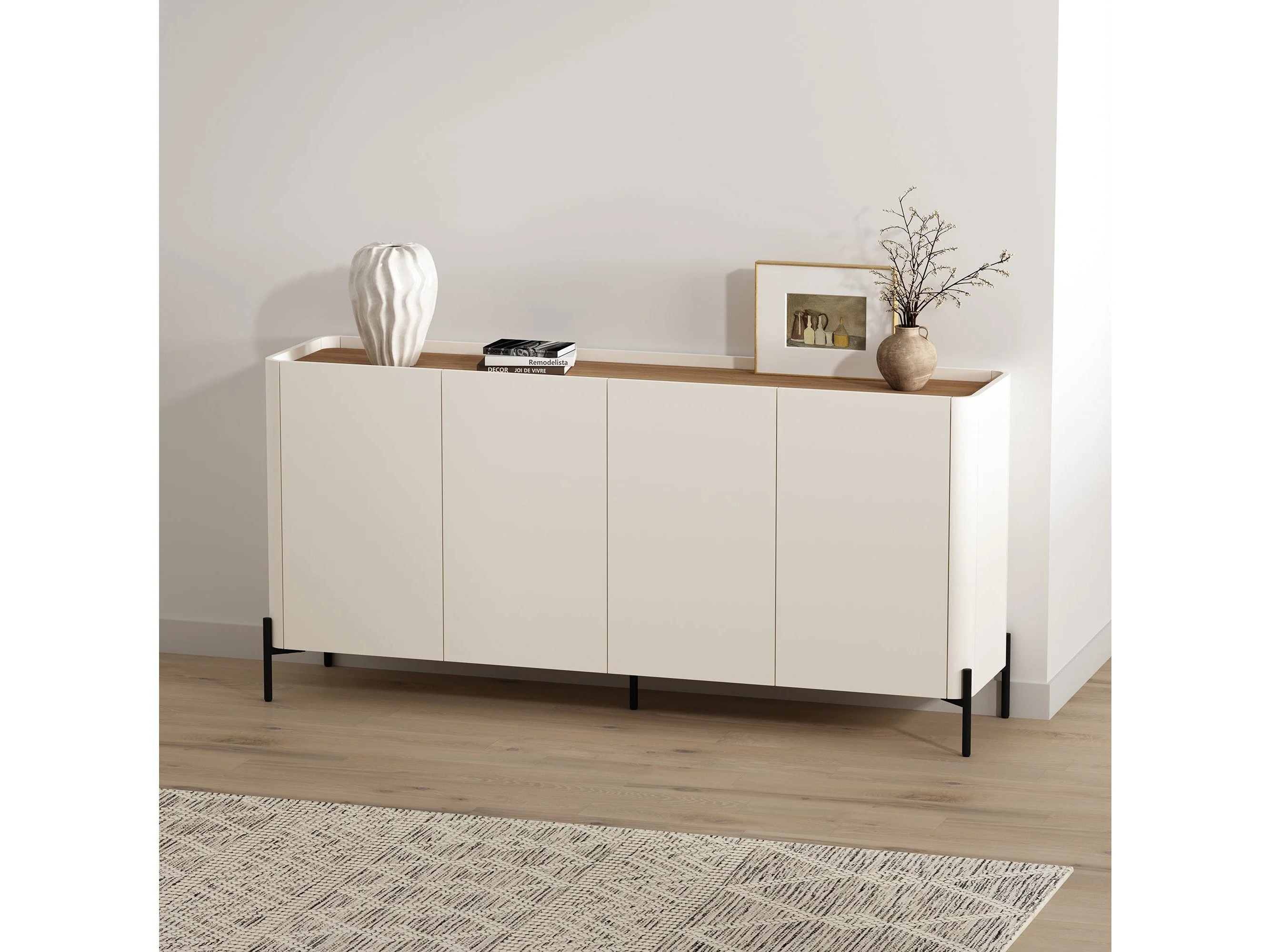 Abbey 66.9" Sideboard in Maple and Off White