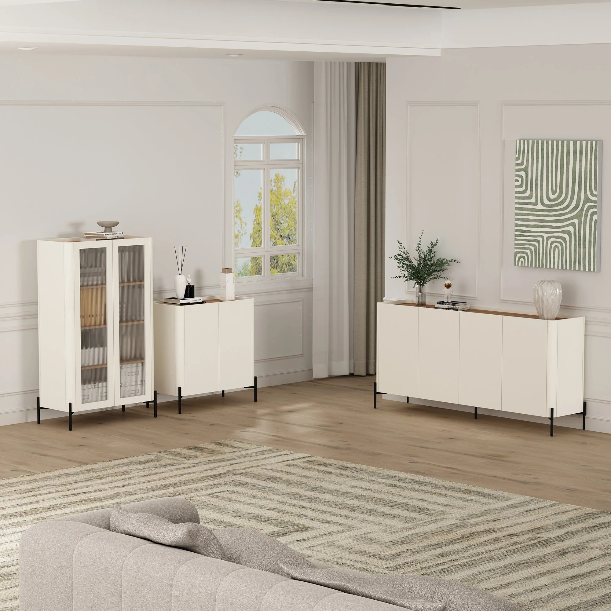 Abbey Accent Cabinet in Maple and Off White - Image 13