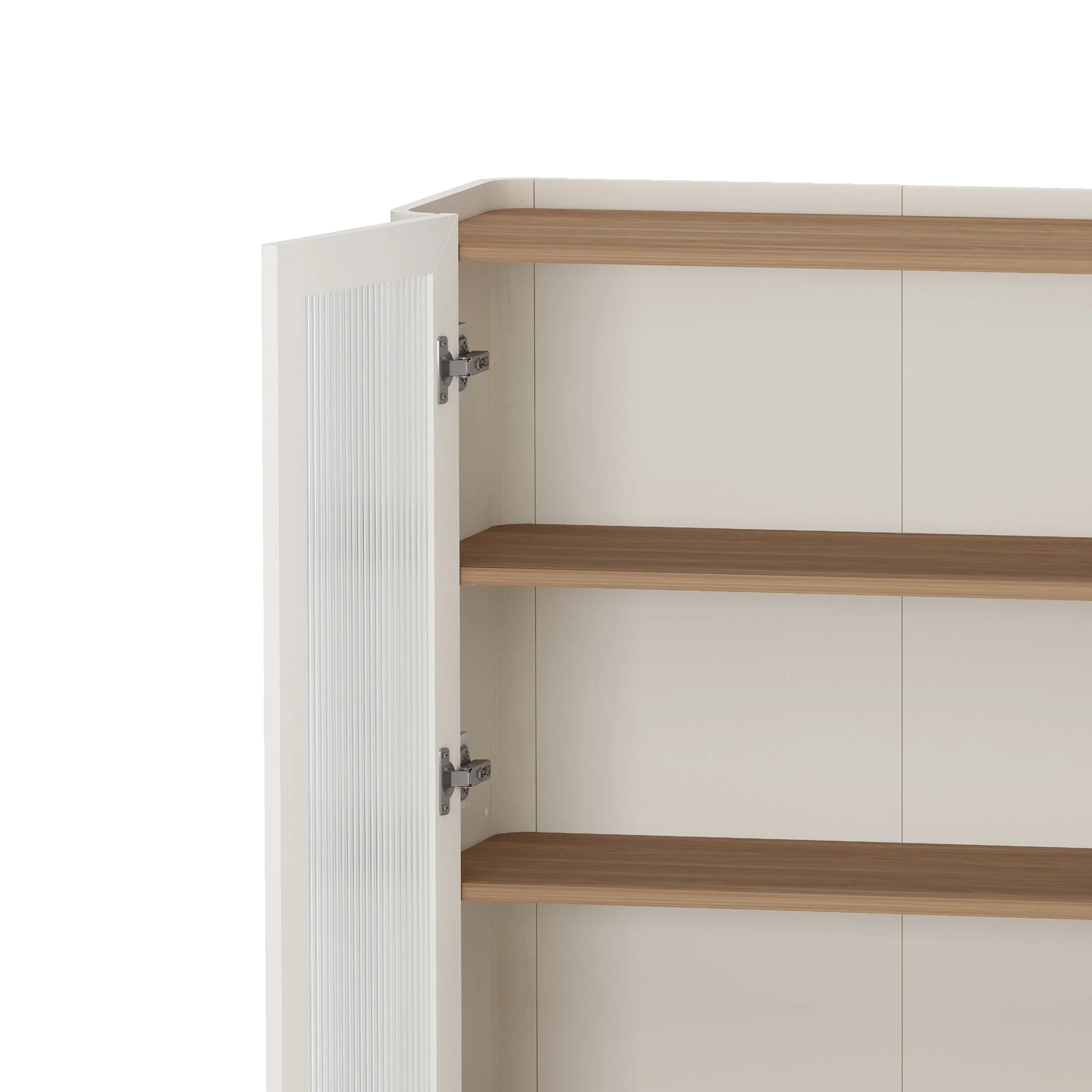 Abbey Décor Glass Cabinet in Maple and Off White (set of 2) - Image 5