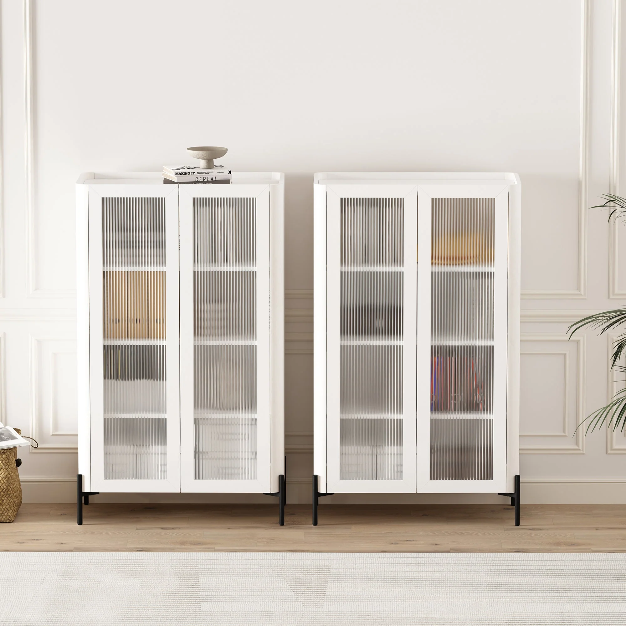 Abbey Décor Glass Cabinet in White (set of 2) - Image 2