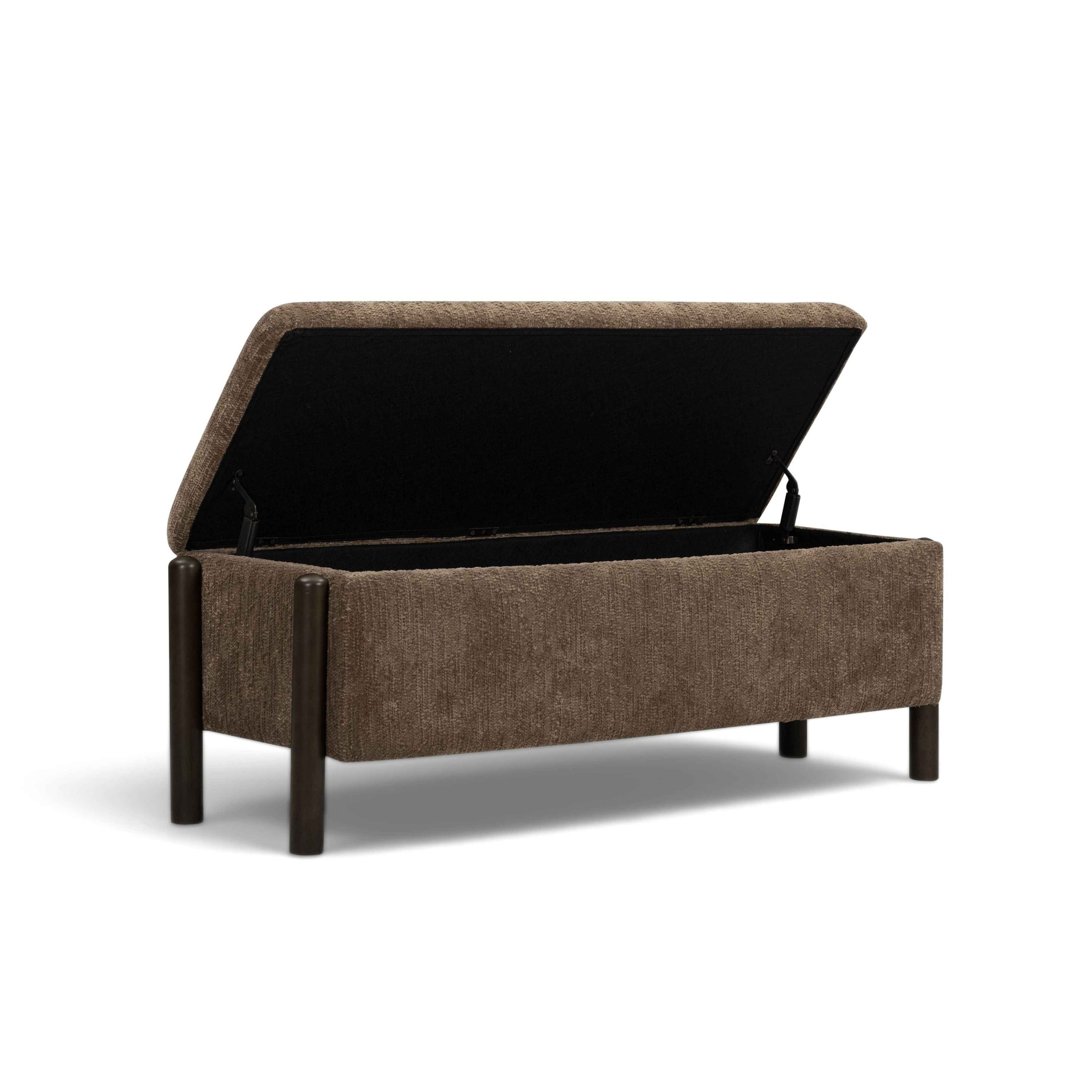 Abby 52" Nubby Fabric Storage Bench - Image 2