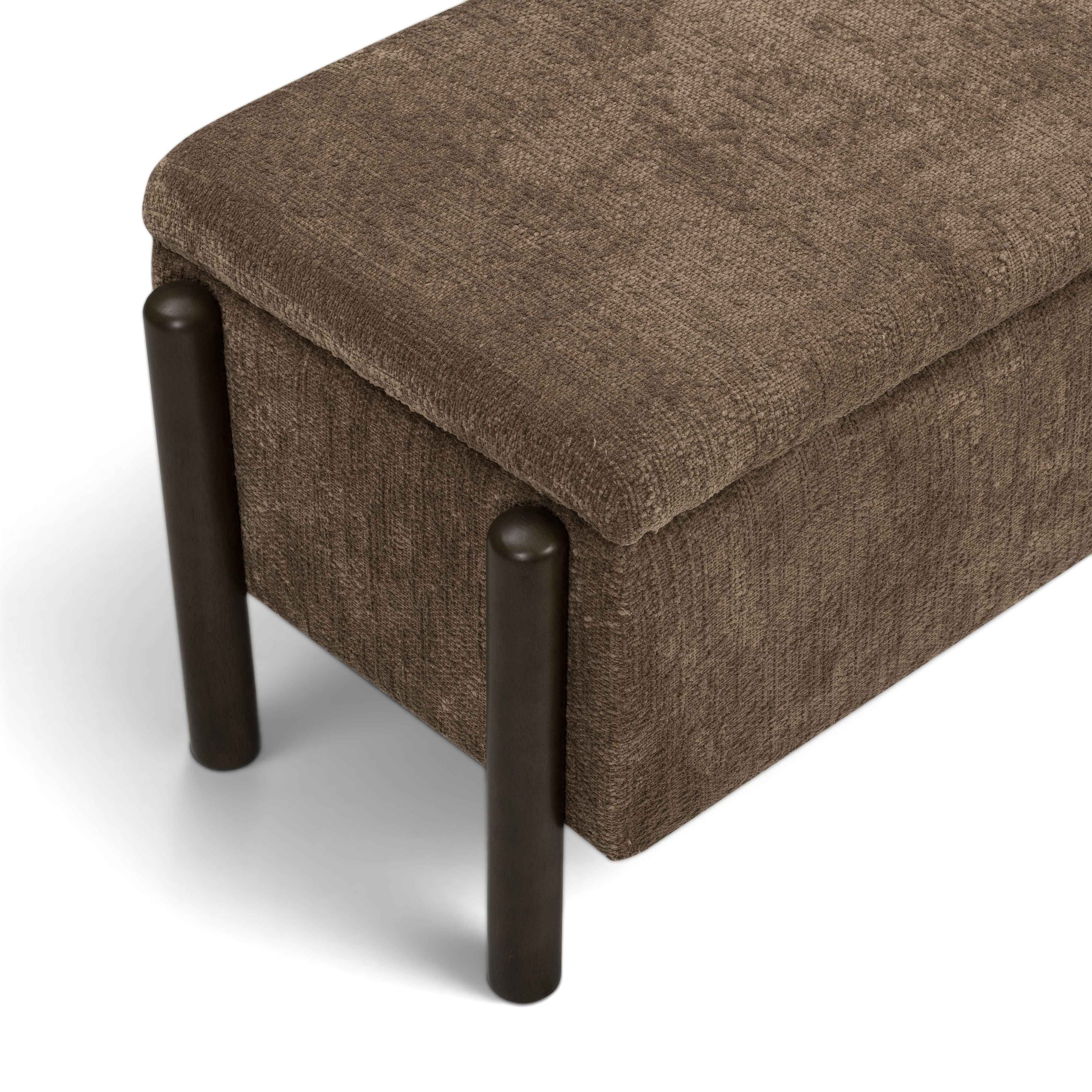 Abby 52" Nubby Fabric Storage Bench - Image 3
