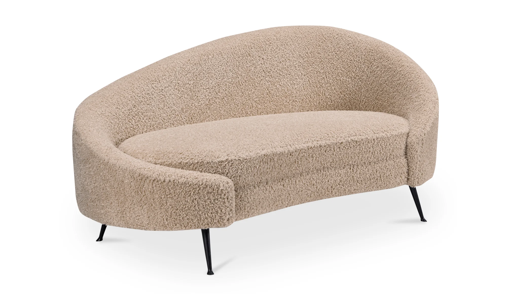 Abigail Chaise Light Brown Faux Shearling - Image 2