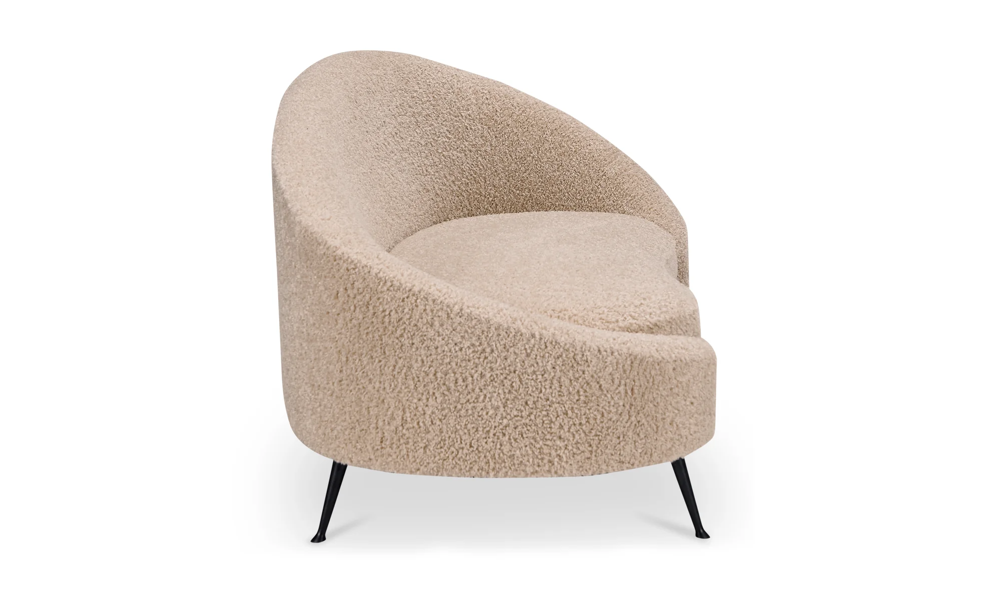 Abigail Chaise Light Brown Faux Shearling - Image 3
