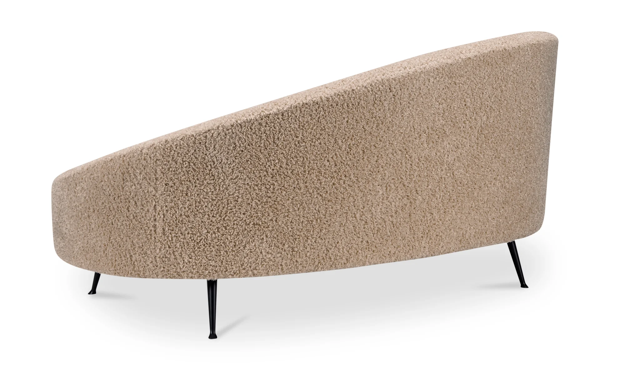 Abigail Chaise Light Brown Faux Shearling - Image 4