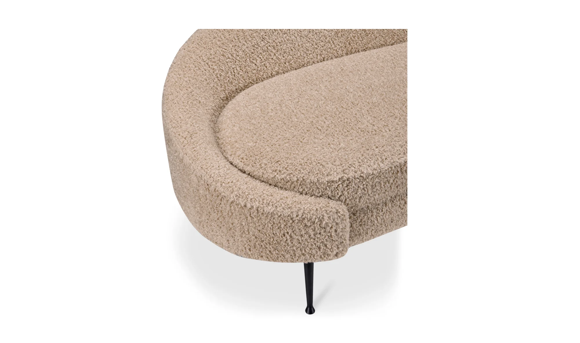 Abigail Chaise Light Brown Faux Shearling - Image 8