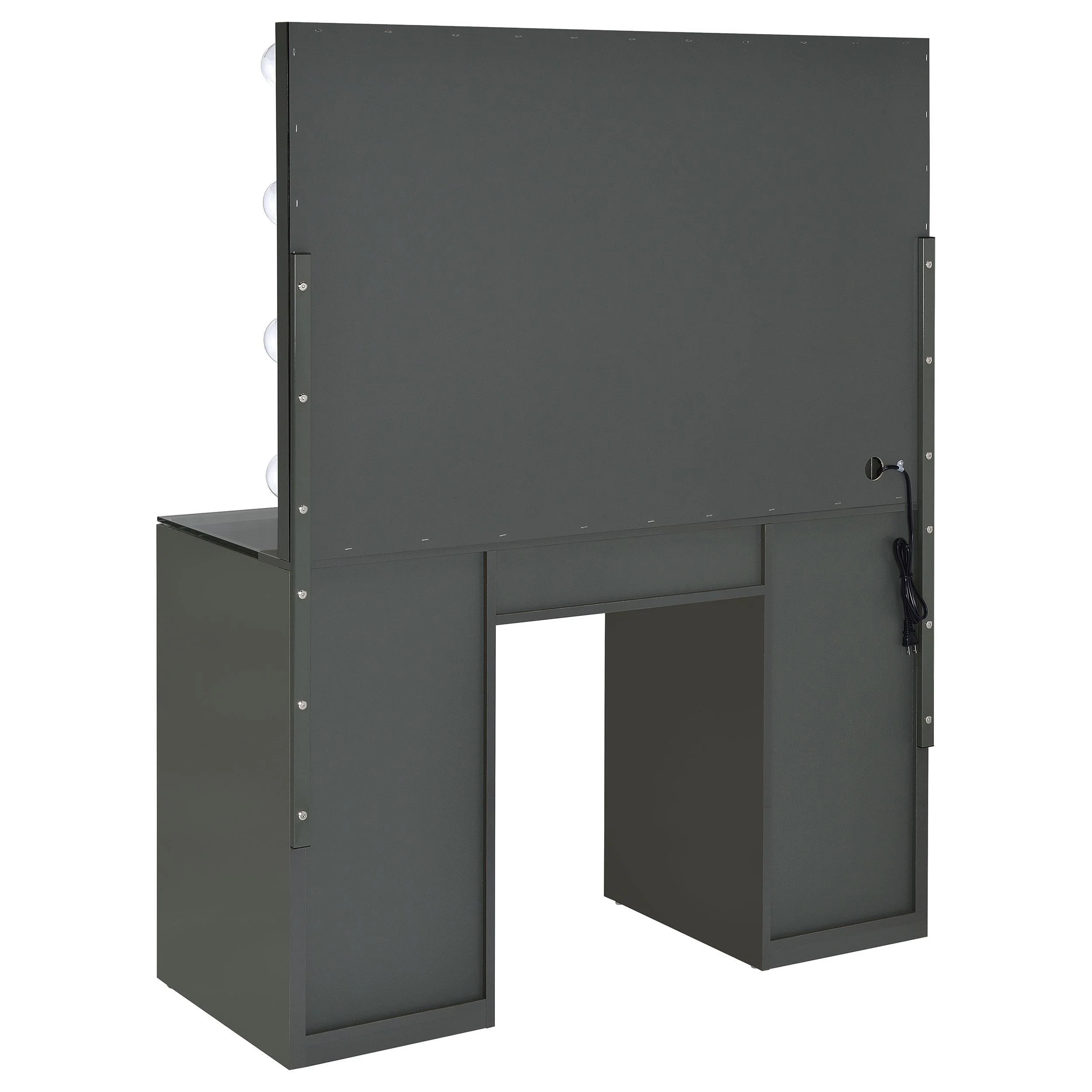Acena Grey High Gloss 7-drawer Vanity Set with Lighting - Image 6