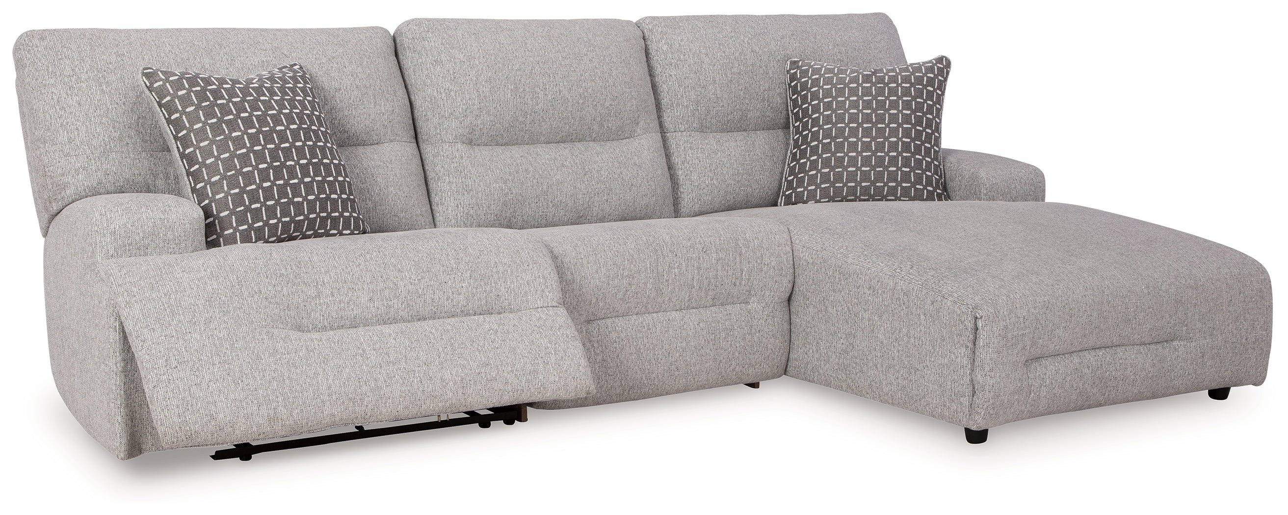 Acklen Place Pewter 3-Piece Dual Power Reclining Modular Sectional with RAF Chaise - Image 2