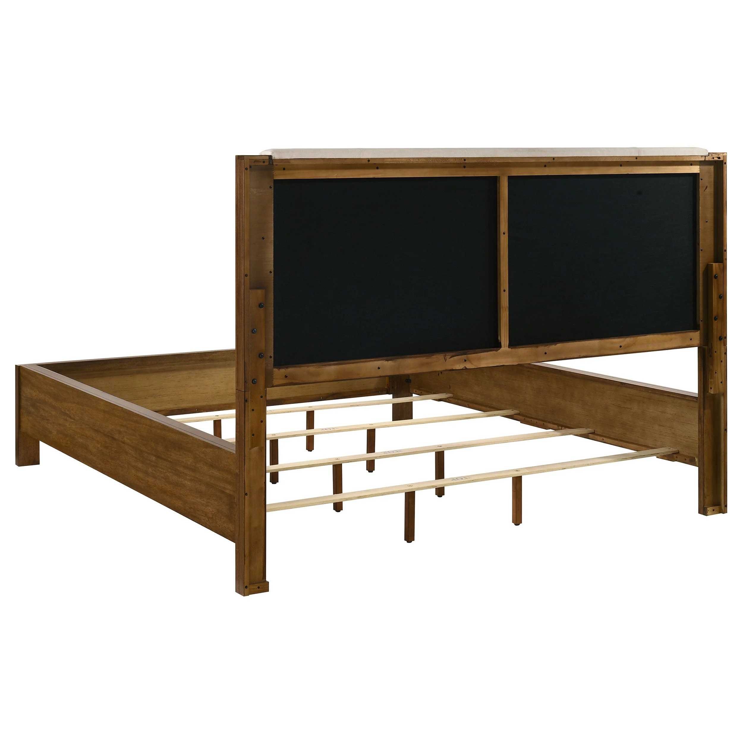 Adderley Cream/Warm Brown California King Wood Panel Bed - Image 4