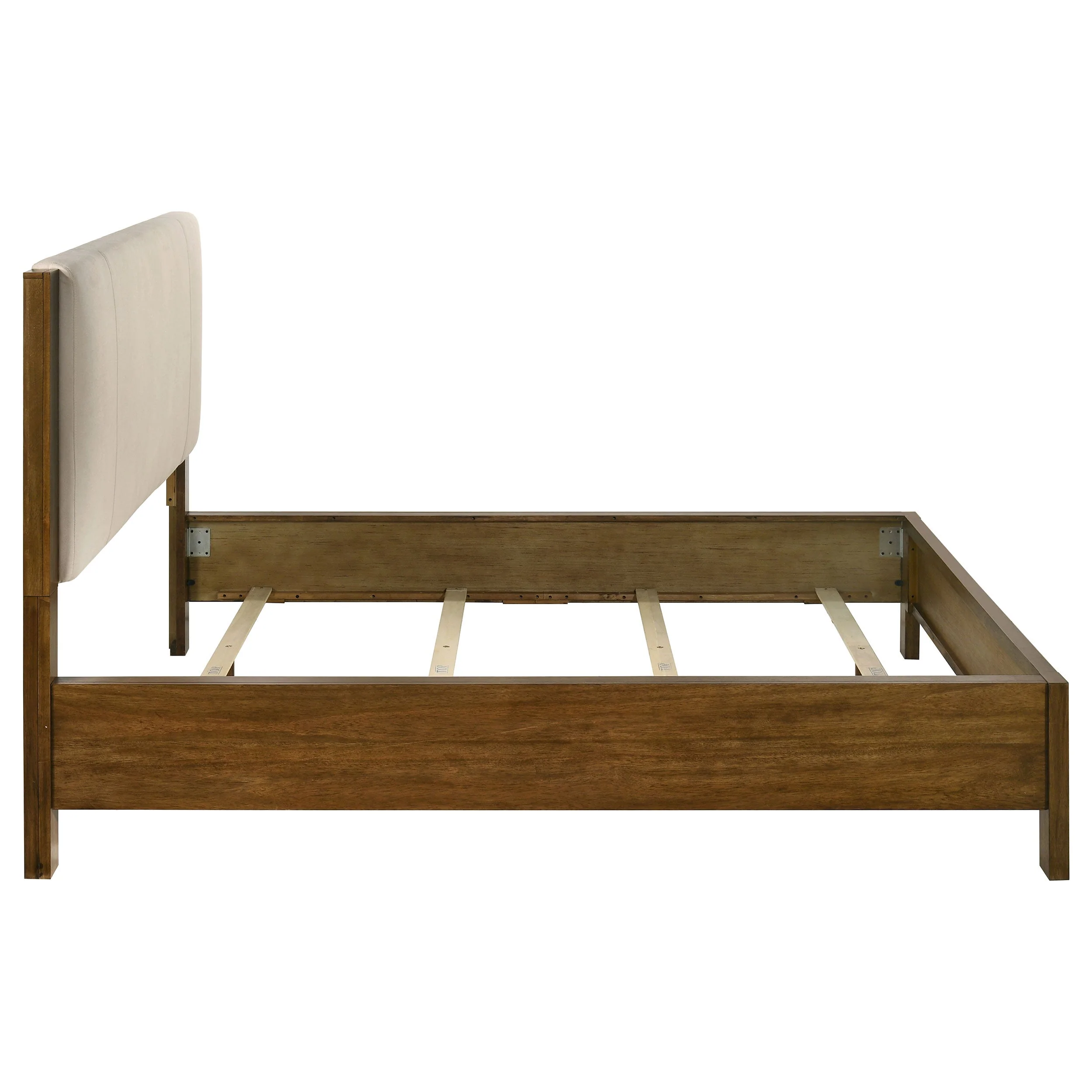 Adderley Cream/Warm Brown California King Wood Panel Bed - Image 5