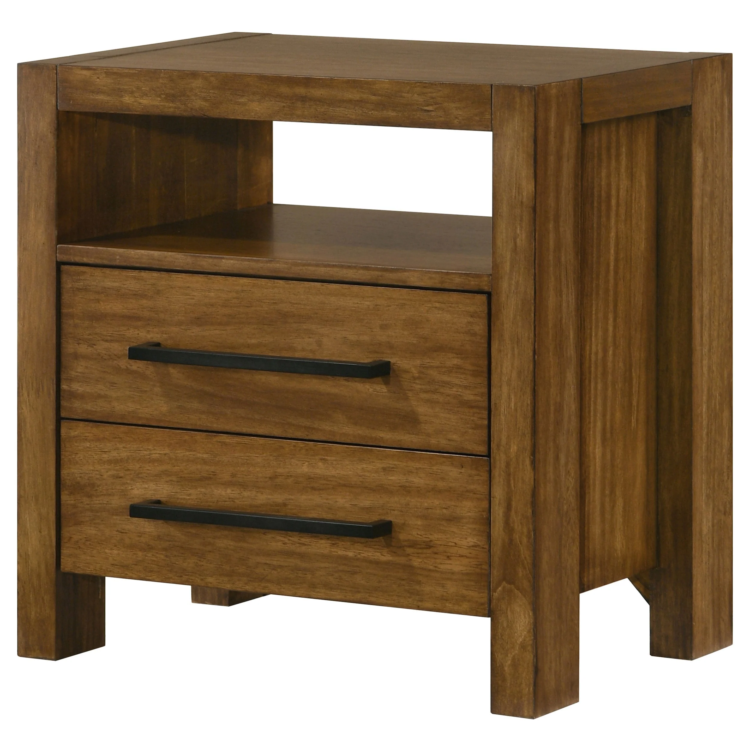 Adderley Warm Brown 2-drawer Nightstand Bedside Table - Image 3