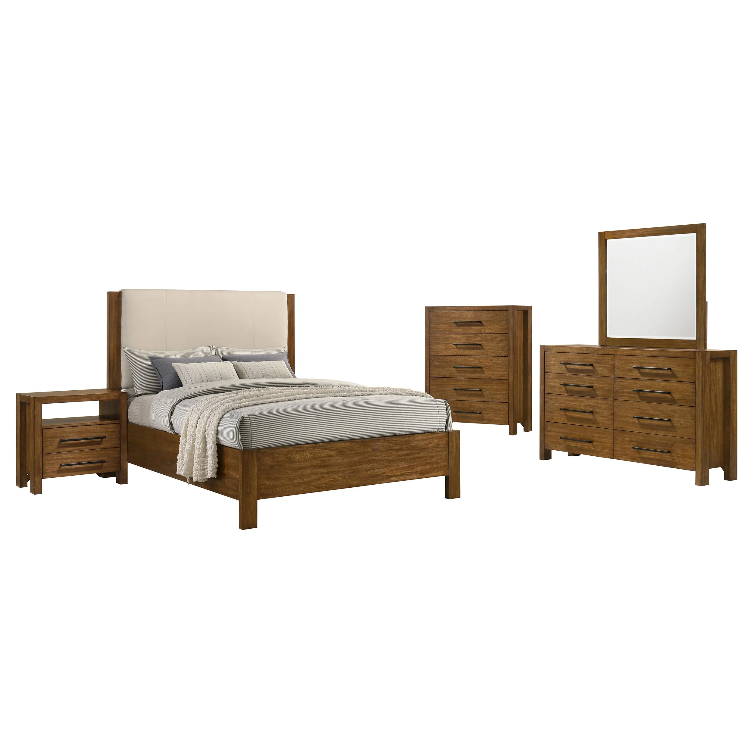 Adderley Warm Brown 5-piece California King Bedroom Set