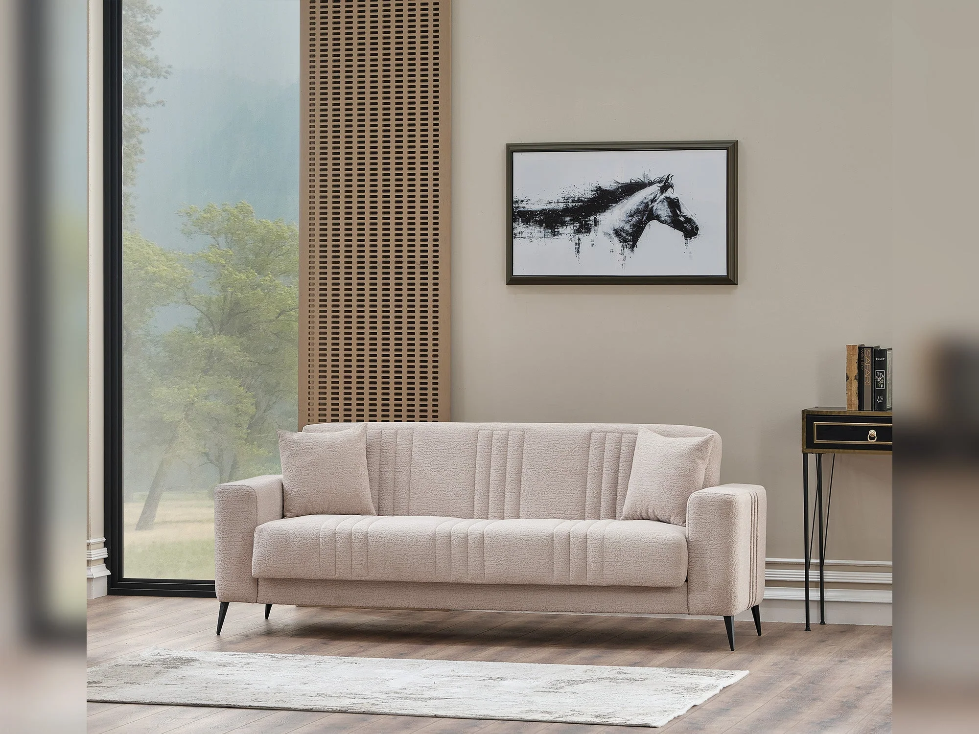 Adela Cream 3-pieces (Sofa & Loveseat & Chair) Living Room Set - Image 7