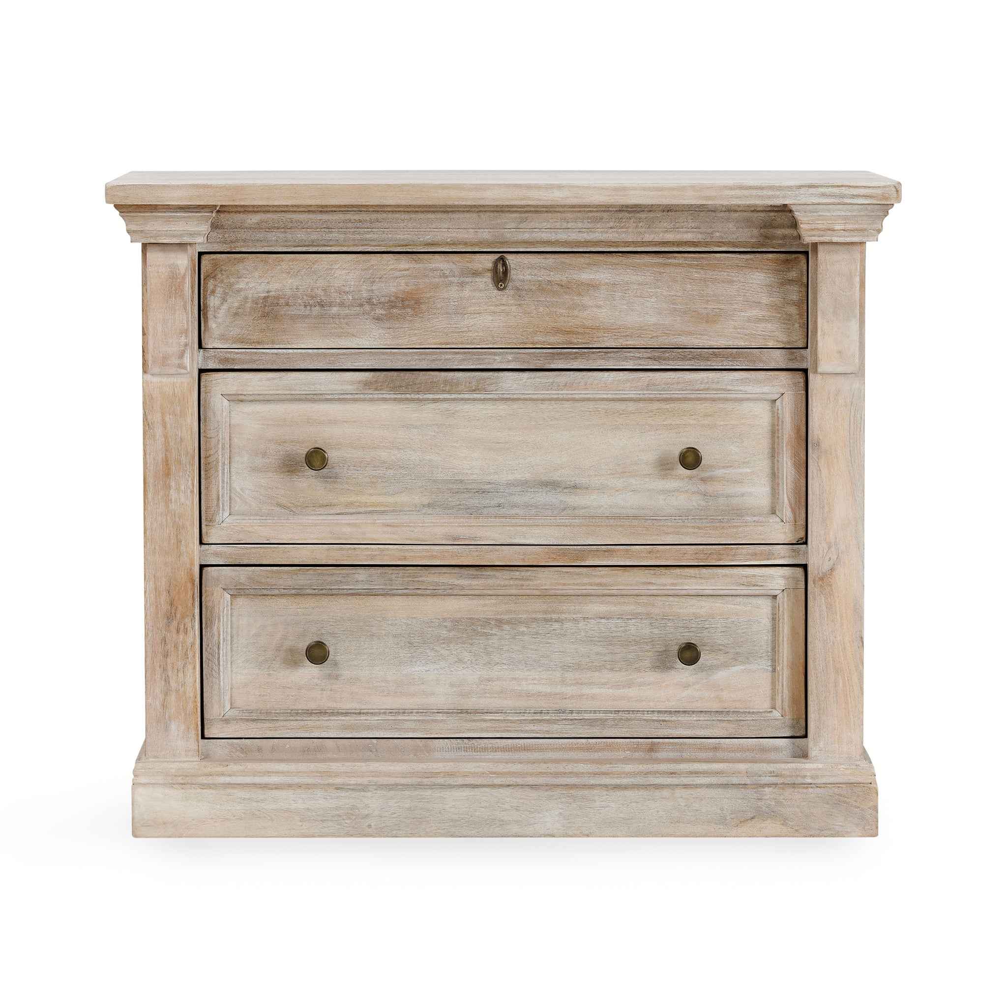 Adelaide 3 Drawer Nightstand - Cream Wash - Image 2