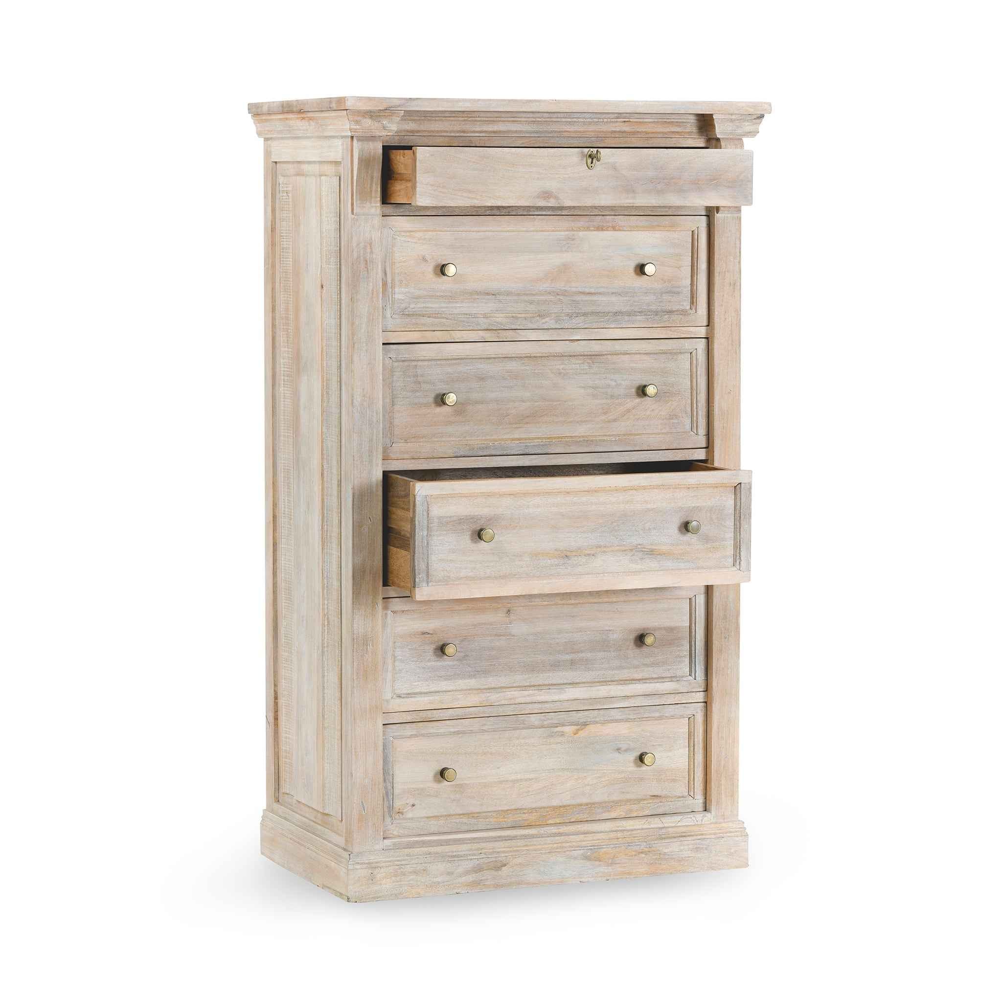 Adelaide 6 Drawer Chest - Cream Wash - Image 4