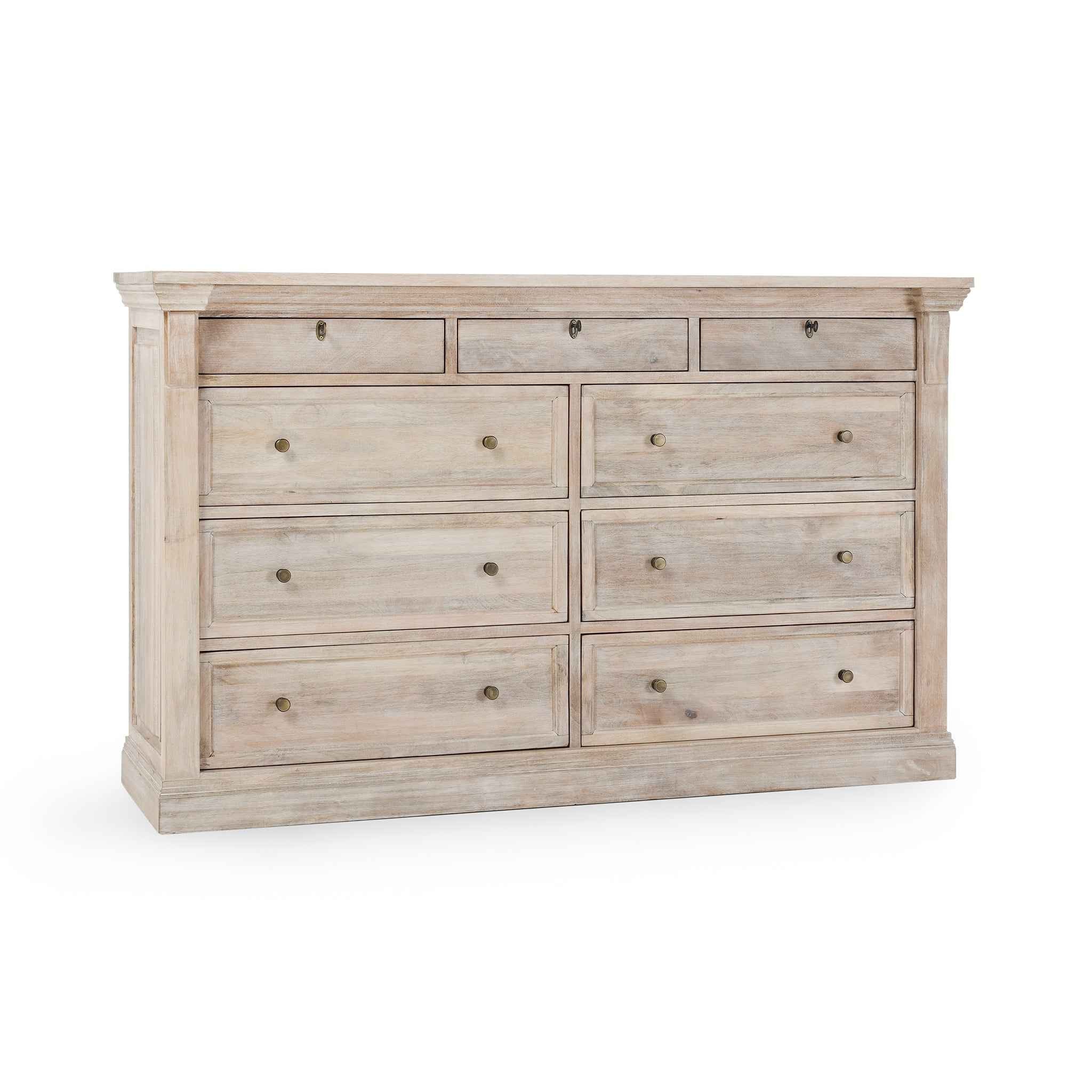 Adelaide 9 Drawer Dresser - Natural Cream Wash
