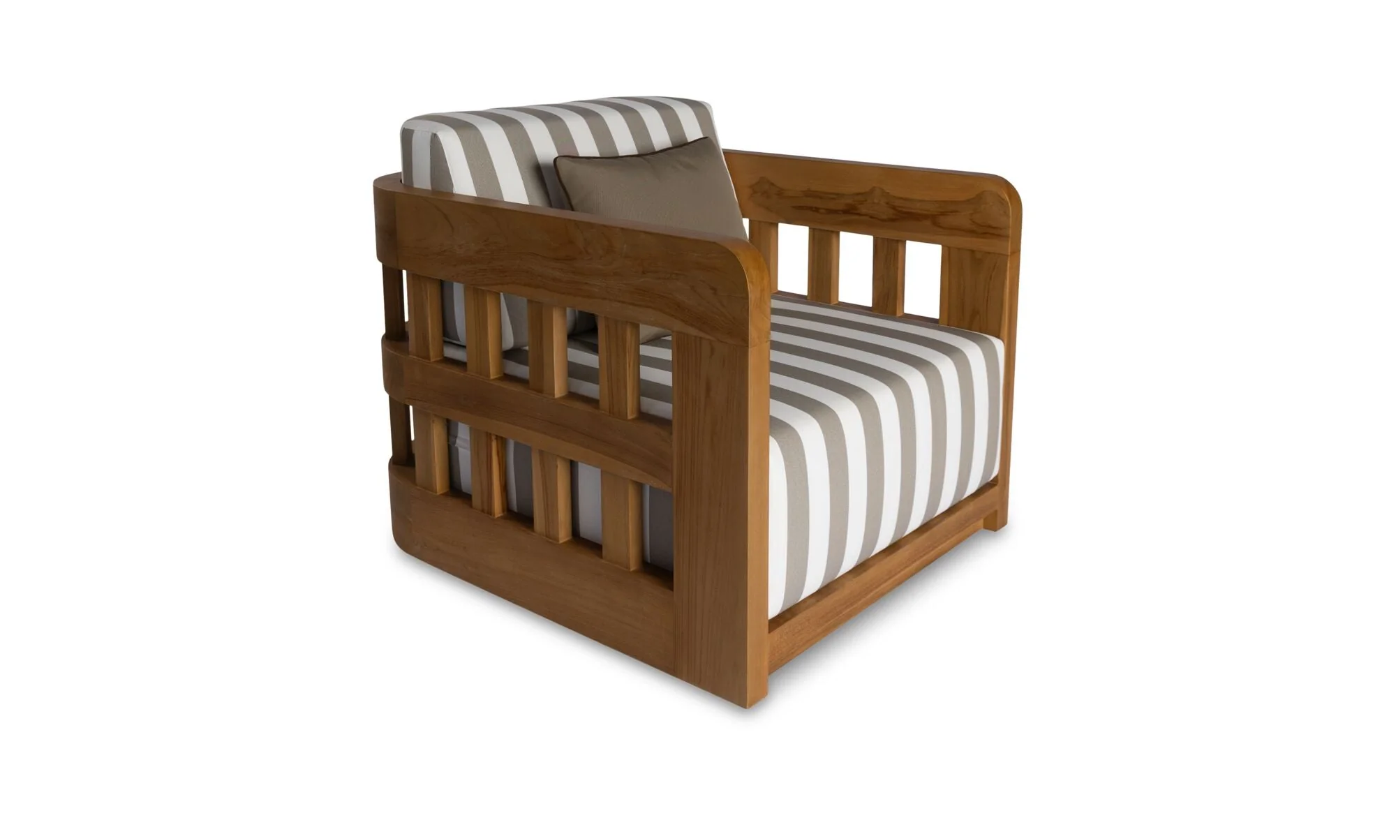 Adelaide Outdoor Accent Chair Brown Stripe - Image 2
