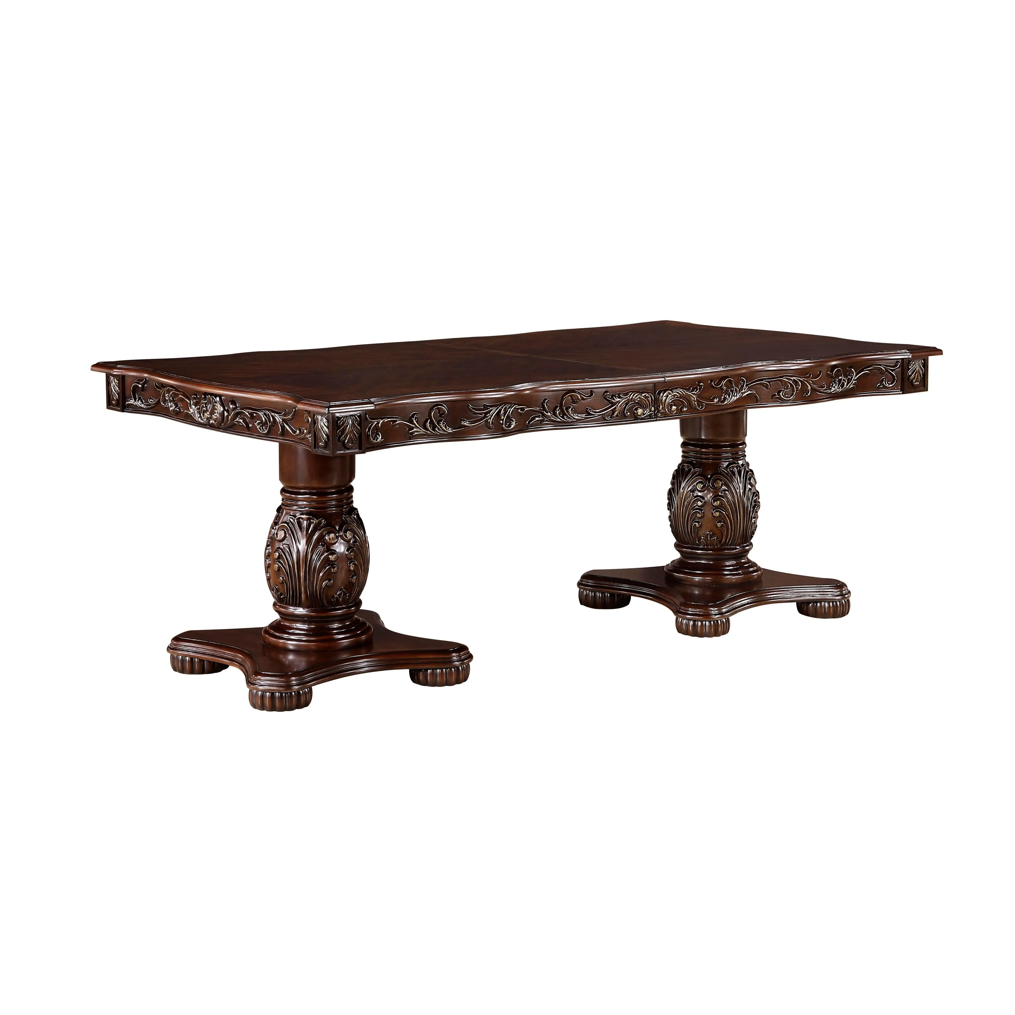 Adelina Cherry Double Pedestal Extendable Dining Table - Image 3