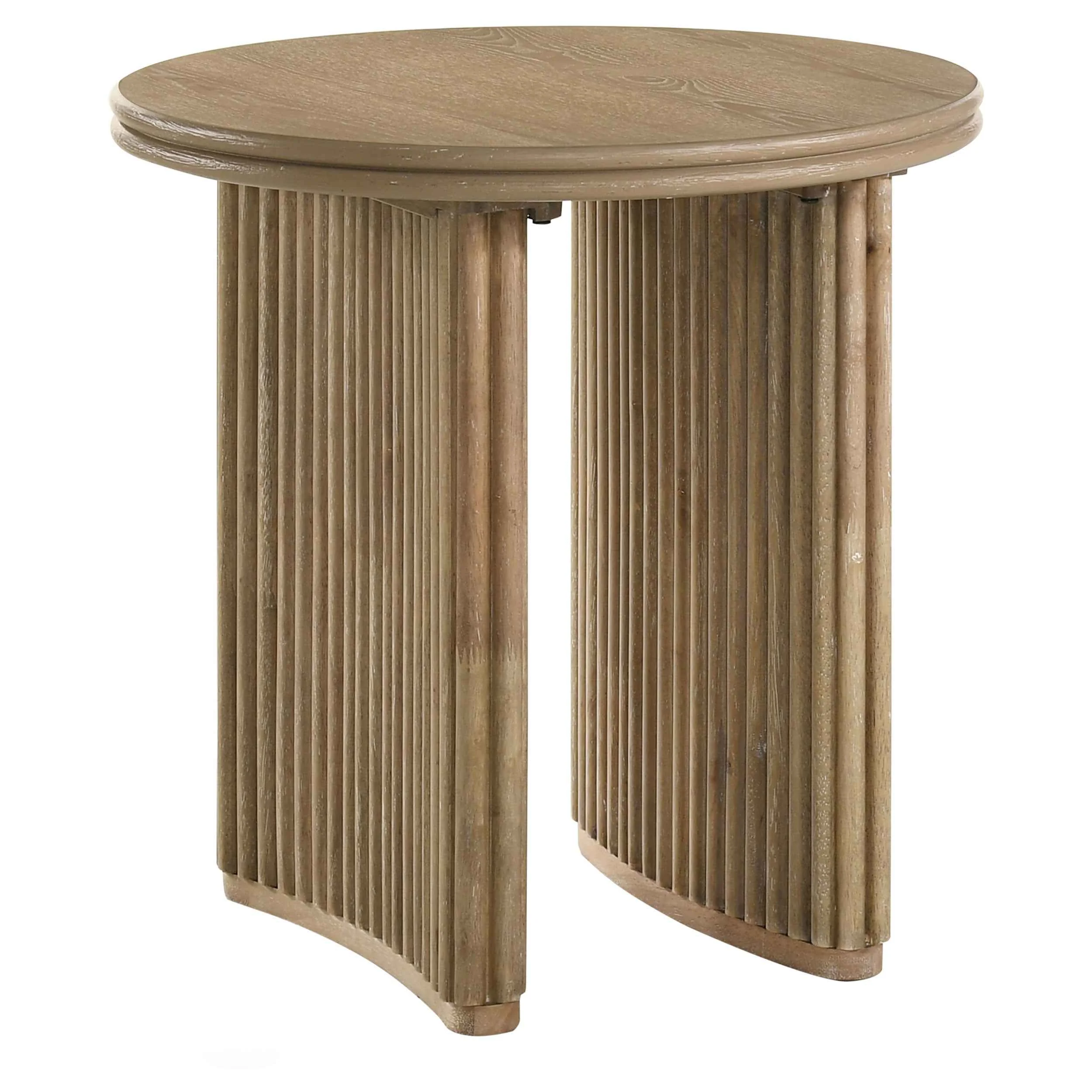Adina Distressed Light Brown 2-piece Round Coffee Table Set - Image 3