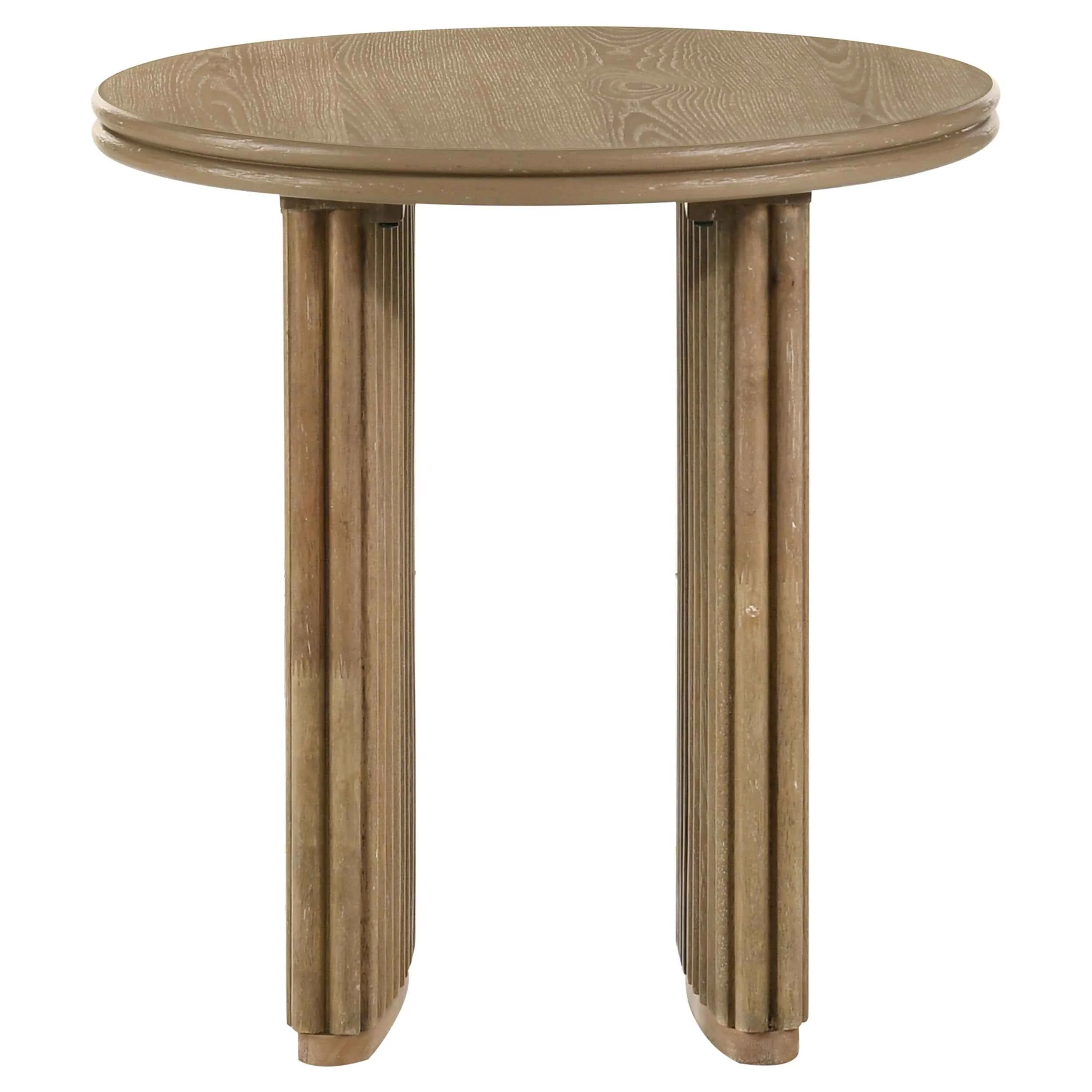 Adina Distressed Light Brown 2-piece Round Coffee Table Set - Image 4