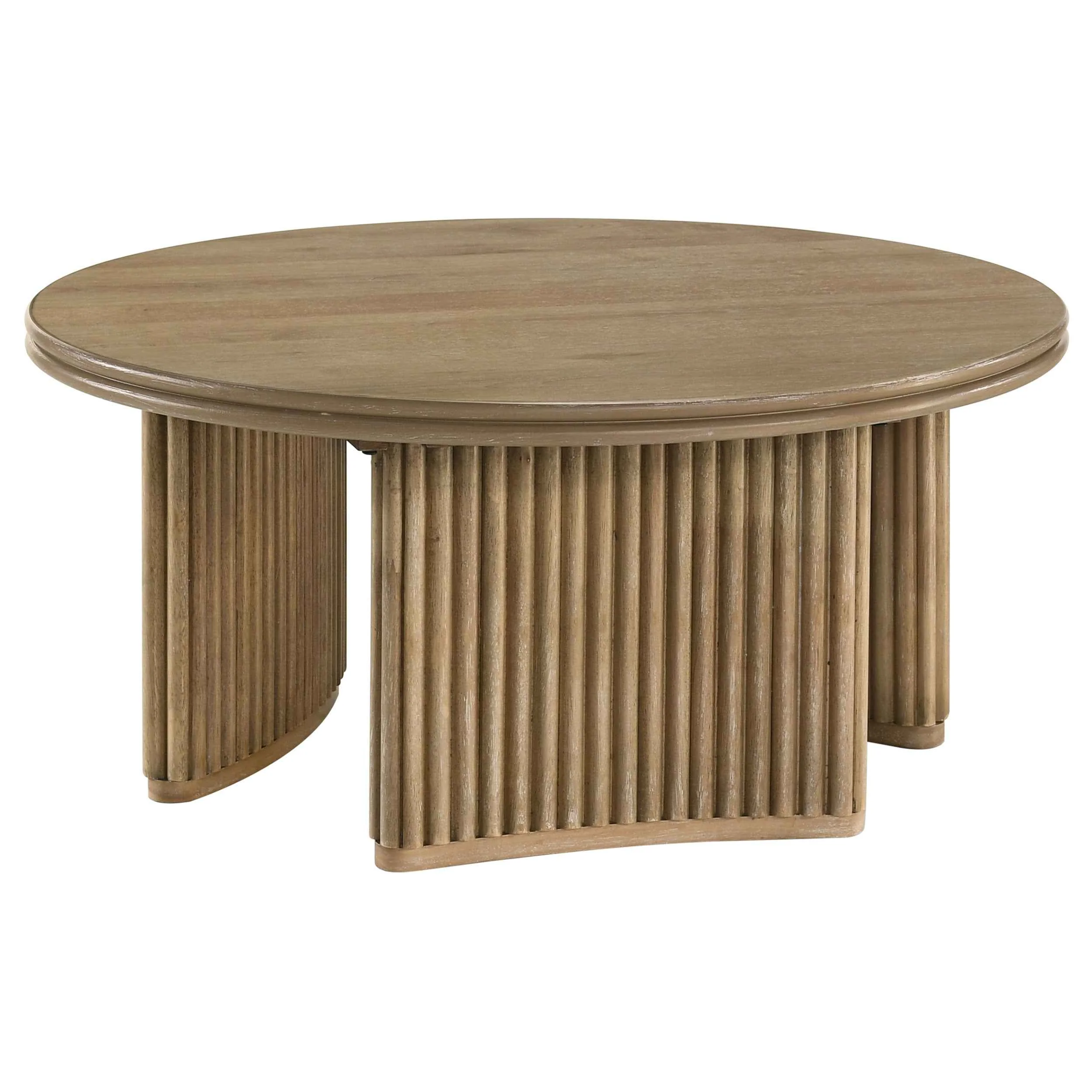 Adina Distressed Light Brown 2-piece Round Coffee Table Set - Image 7