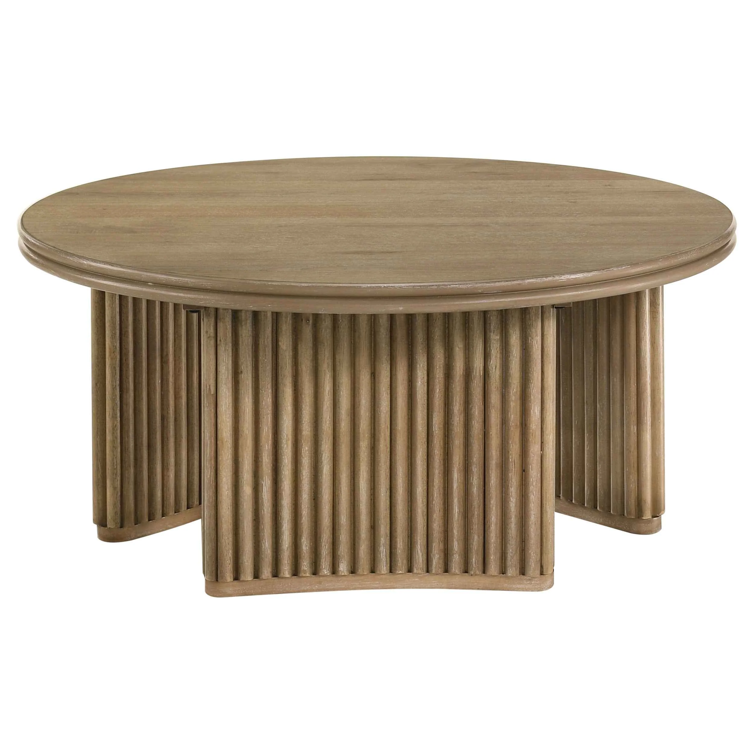 Adina Distressed Light Brown 2-piece Round Coffee Table Set - Image 9