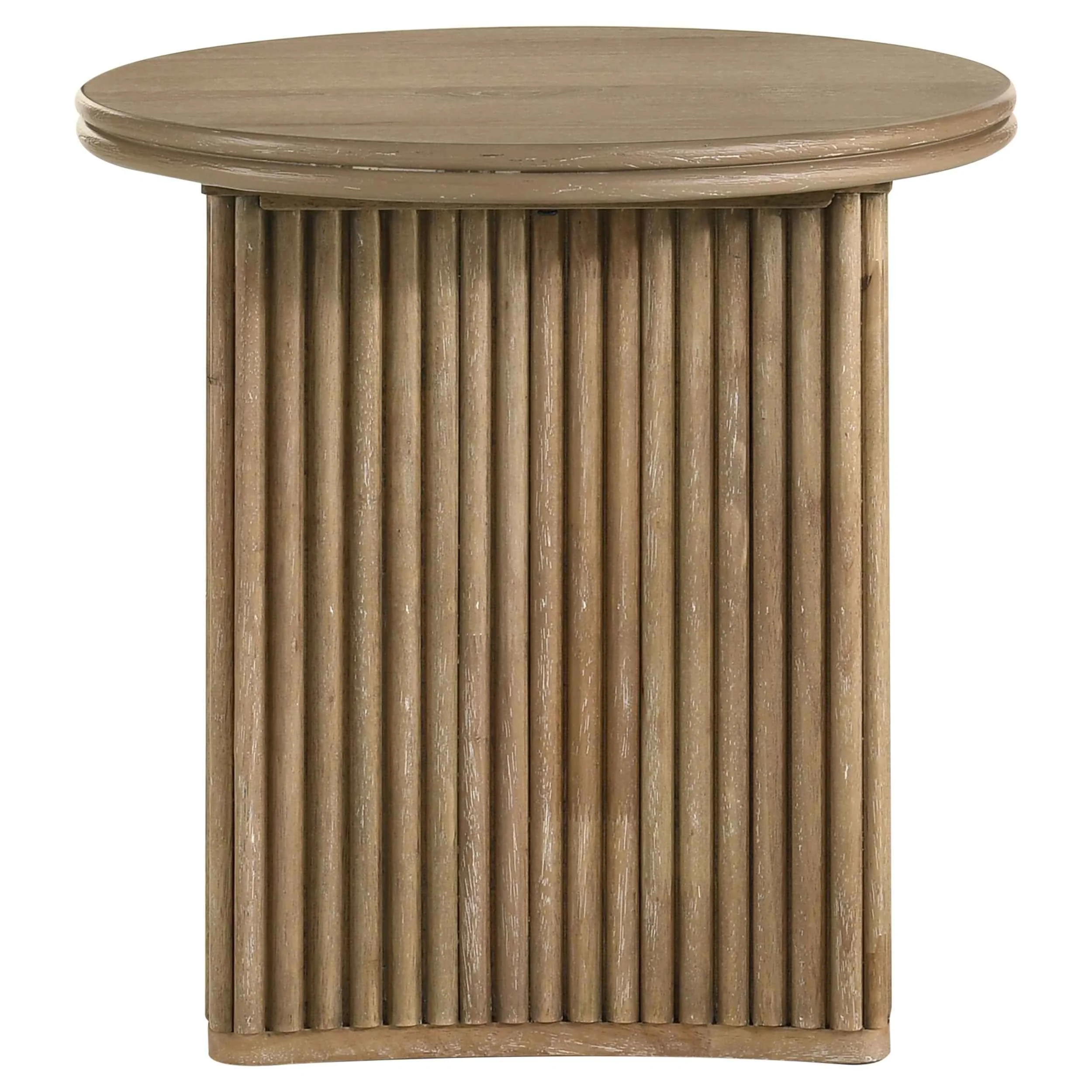 Adina Distressed Light Brown 3-piece Round Coffee Table Set - Image 5