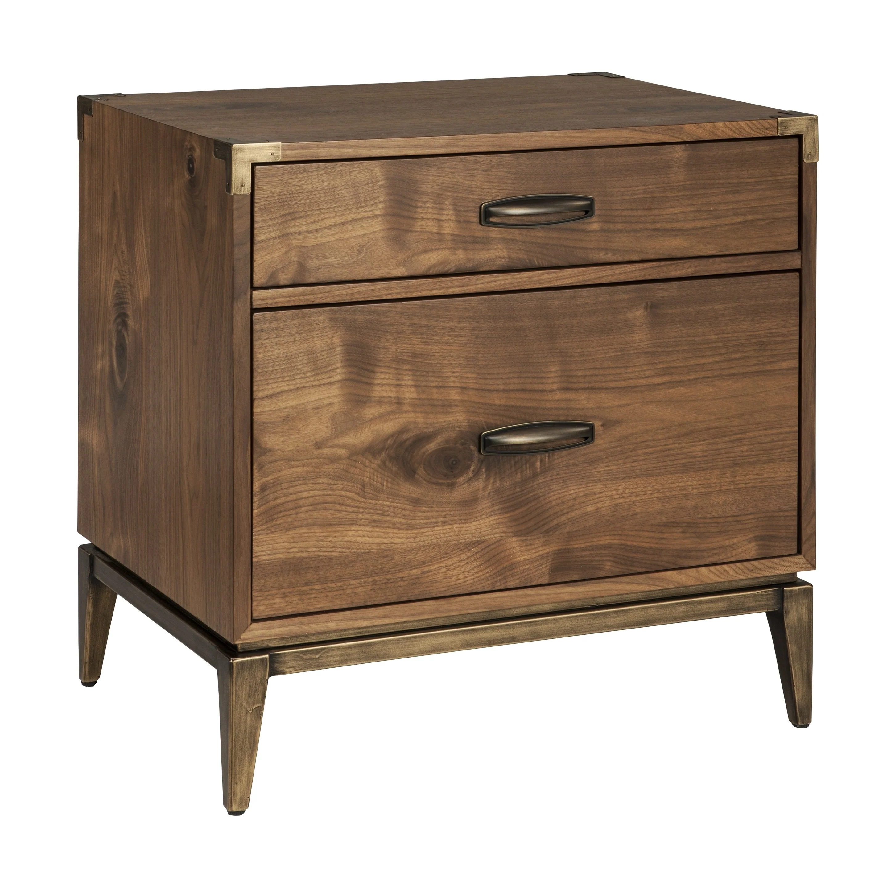Adler Two Drawer Nightstand in Natural Walnut - Image 3
