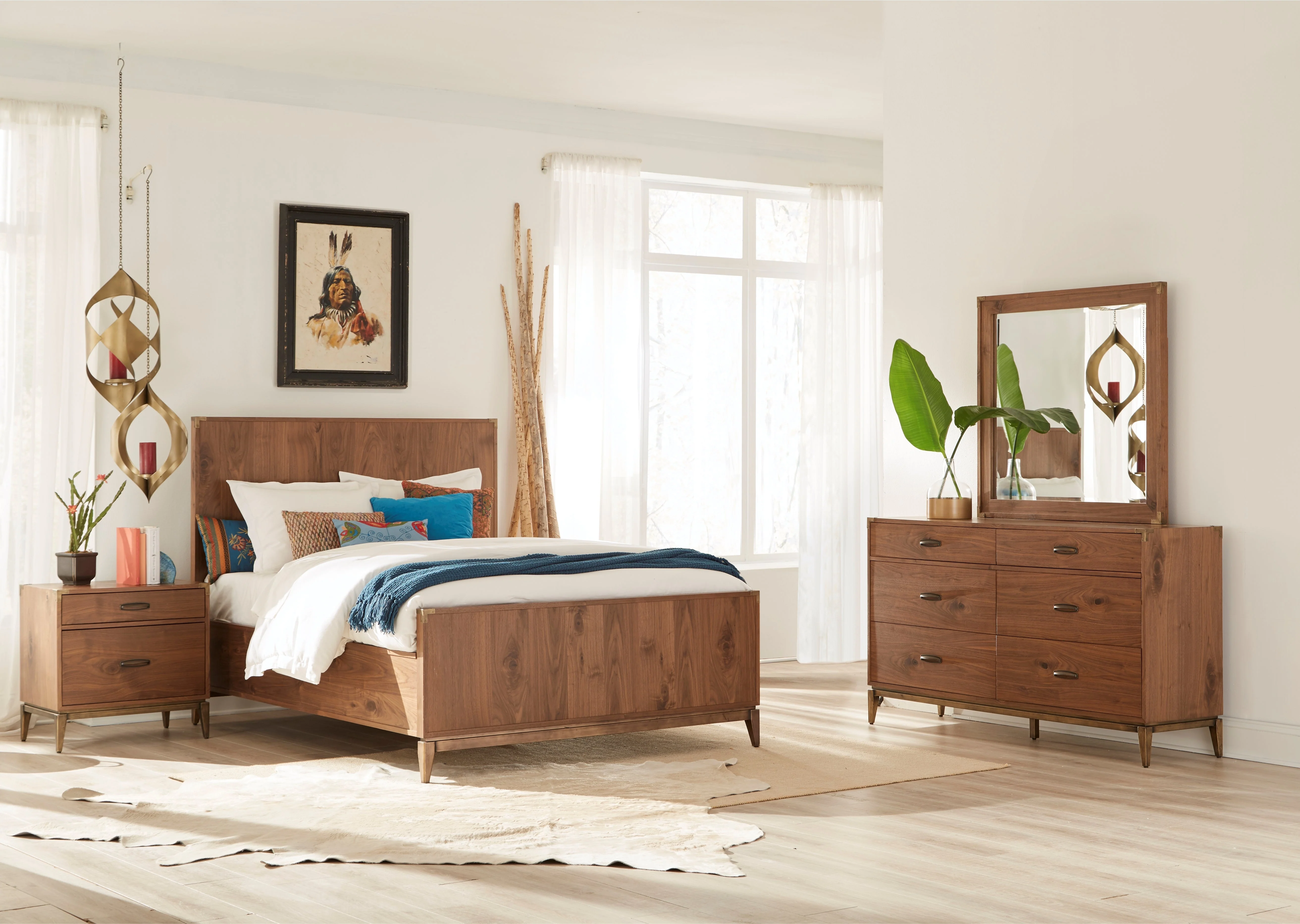 Adler Wood Full Panel Bed in Natural Walnut - Image 3
