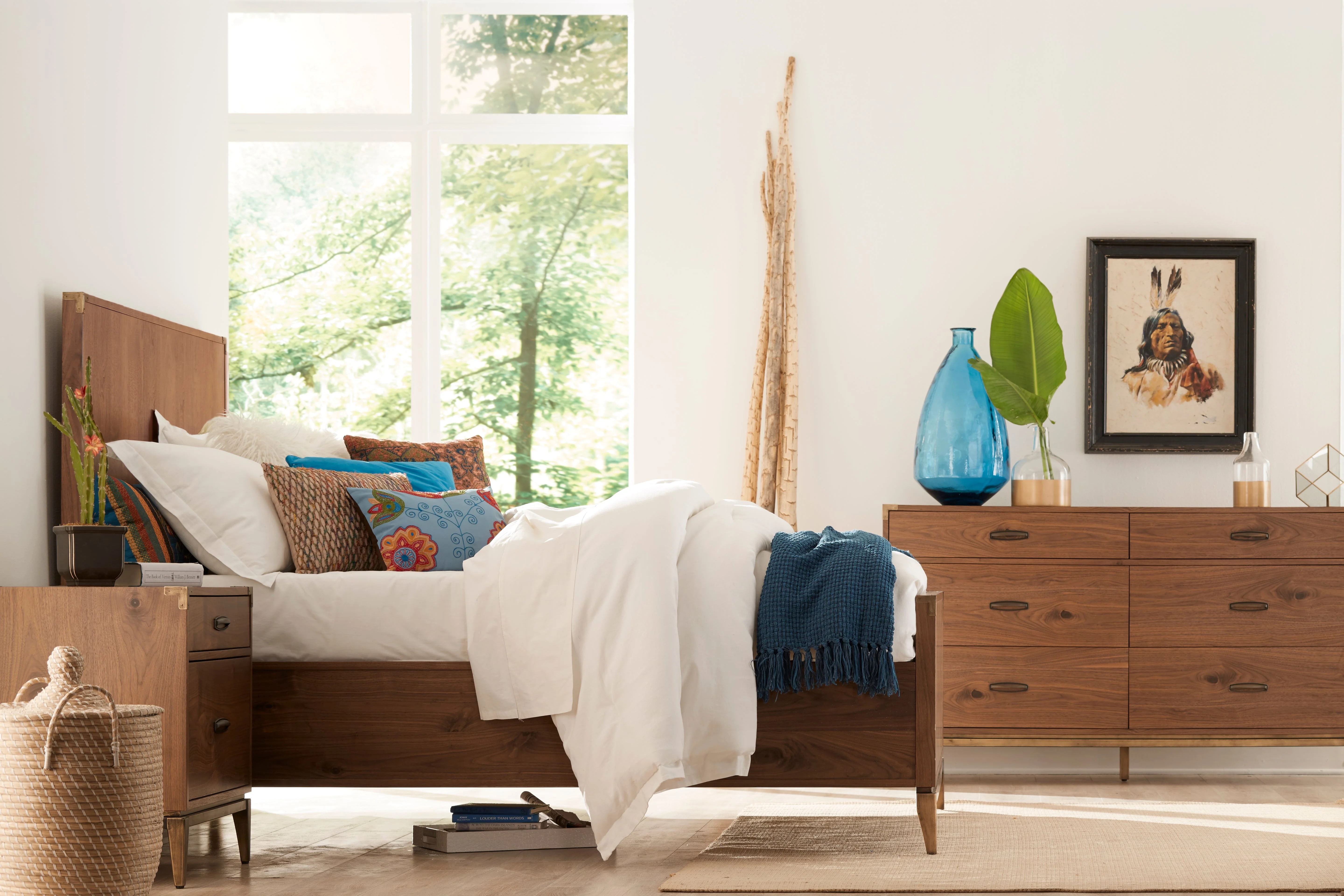 Adler Wood Full Panel Bed in Natural Walnut - Image 4