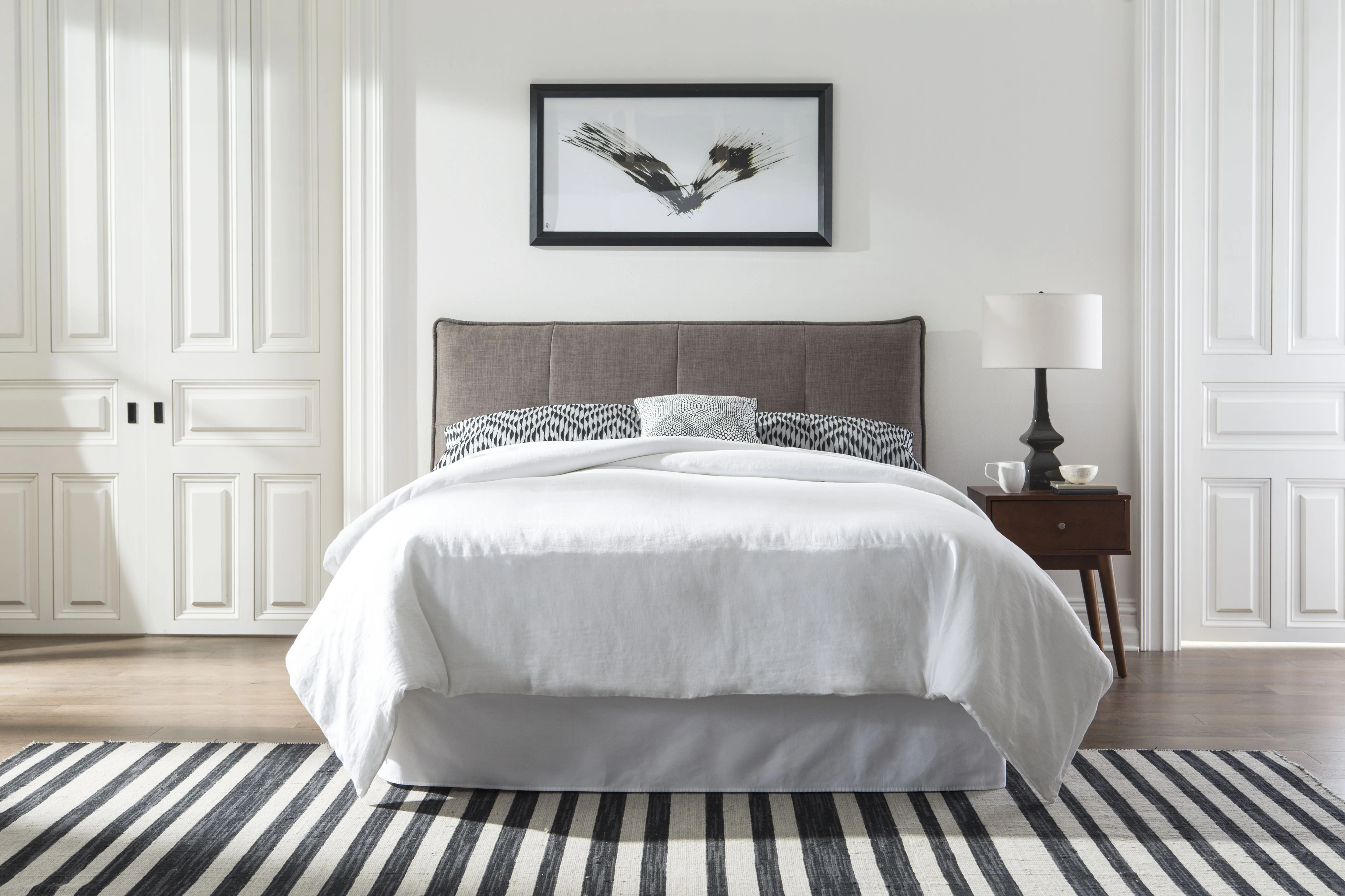 Adona Upholstered Eastern King Headboard in Dolphin Linen - Image 2