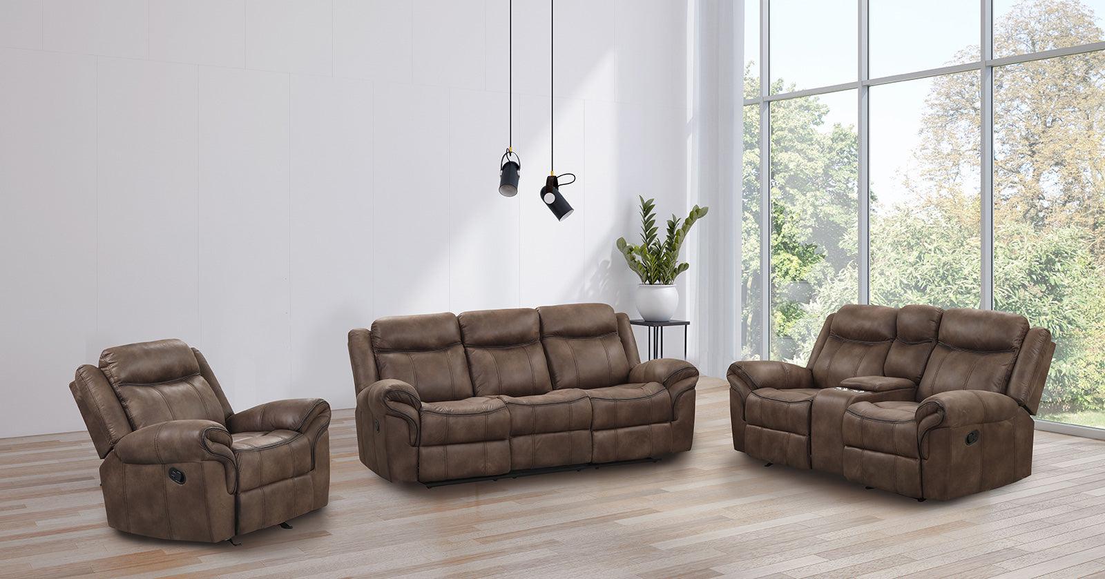 Agata Brown Glider Recliner Loveseat - Image 4