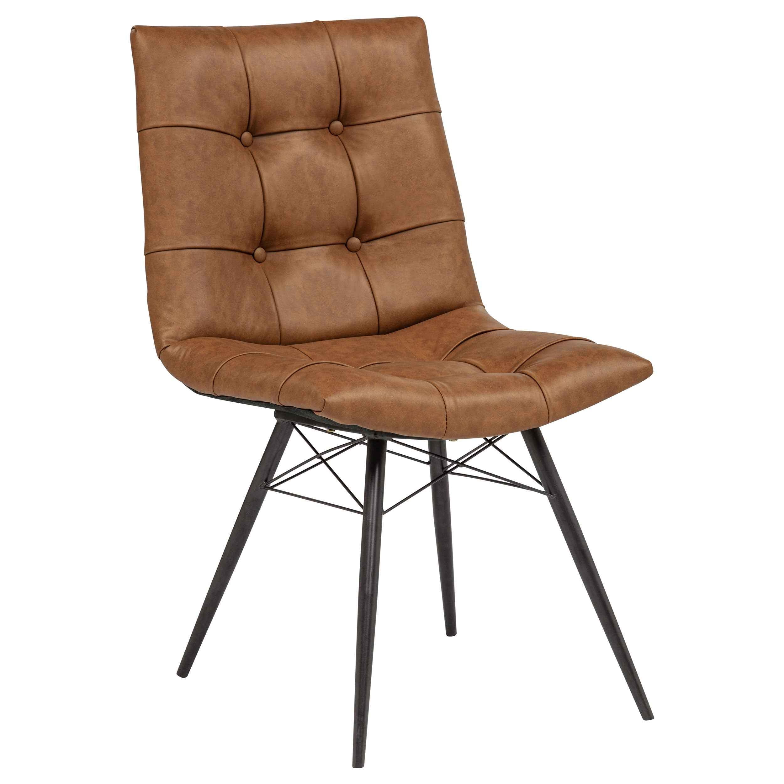 Aiken Saddle Brown Faux Leather Upholstered Dining Side Chair (Set of 4) - Image 3