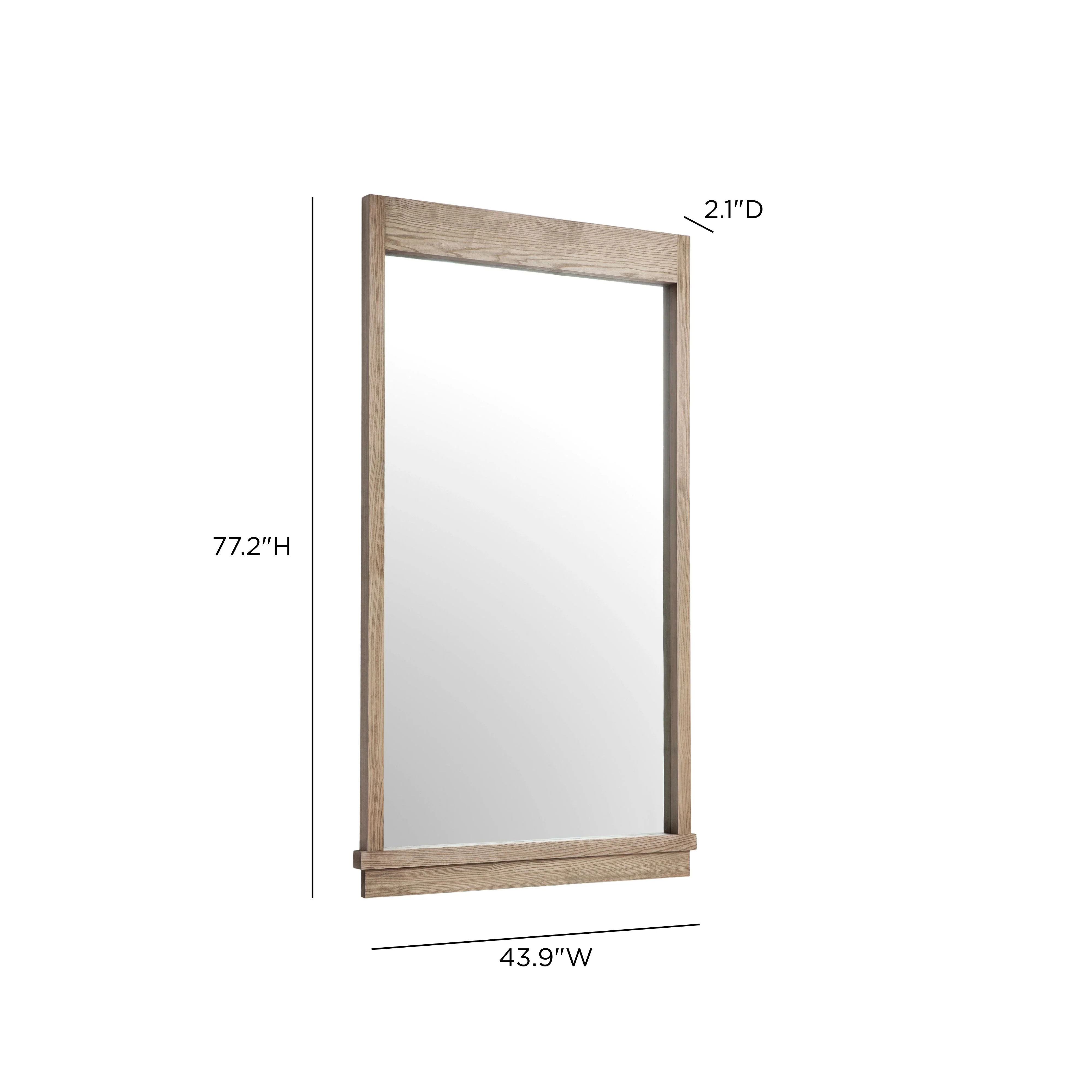 Aimee 44"X77" Solid Brushed Ash Floor Mirror - Image 5