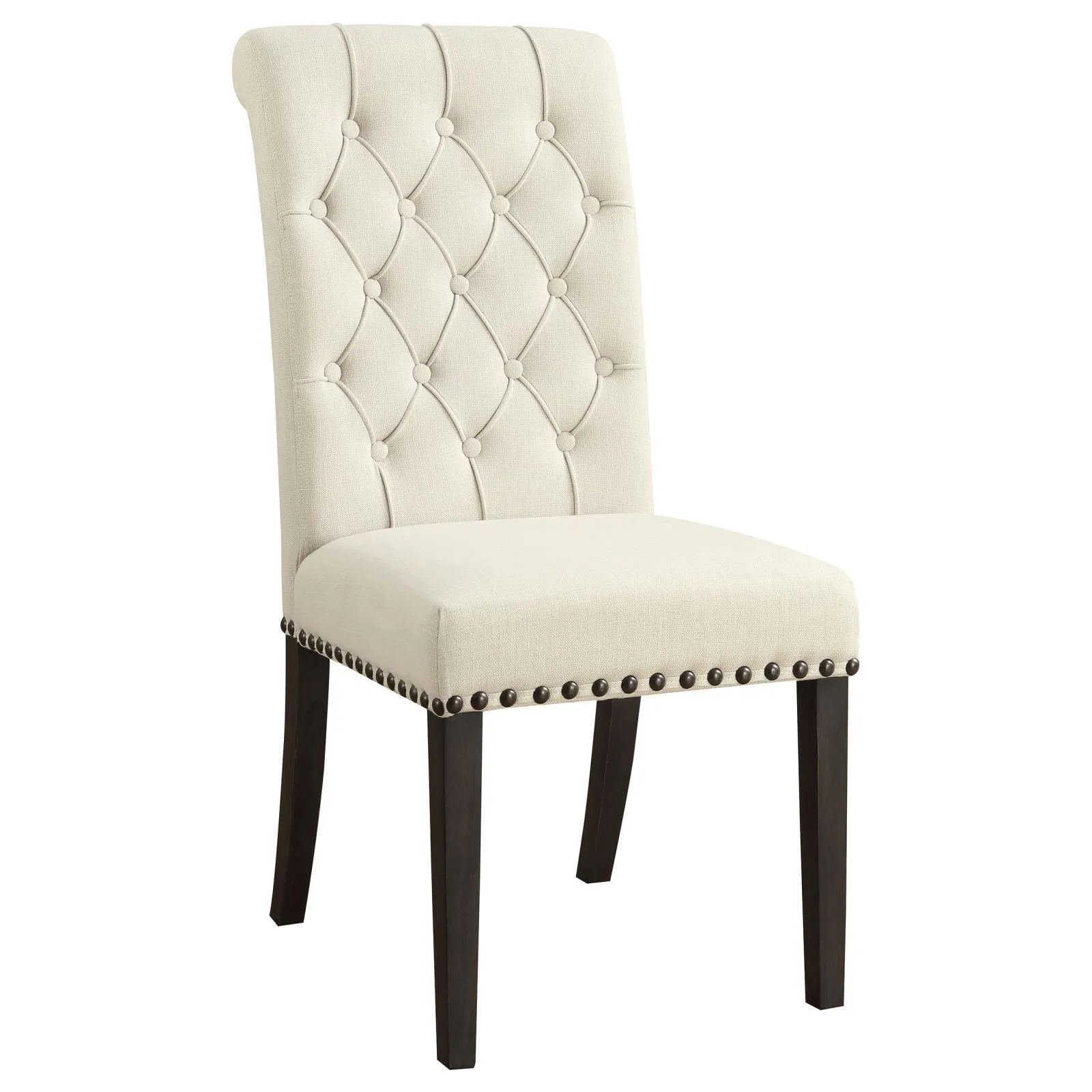Alana Beige and Smokey Black Upholstered Side Chairs, Set of 2 - Image 2